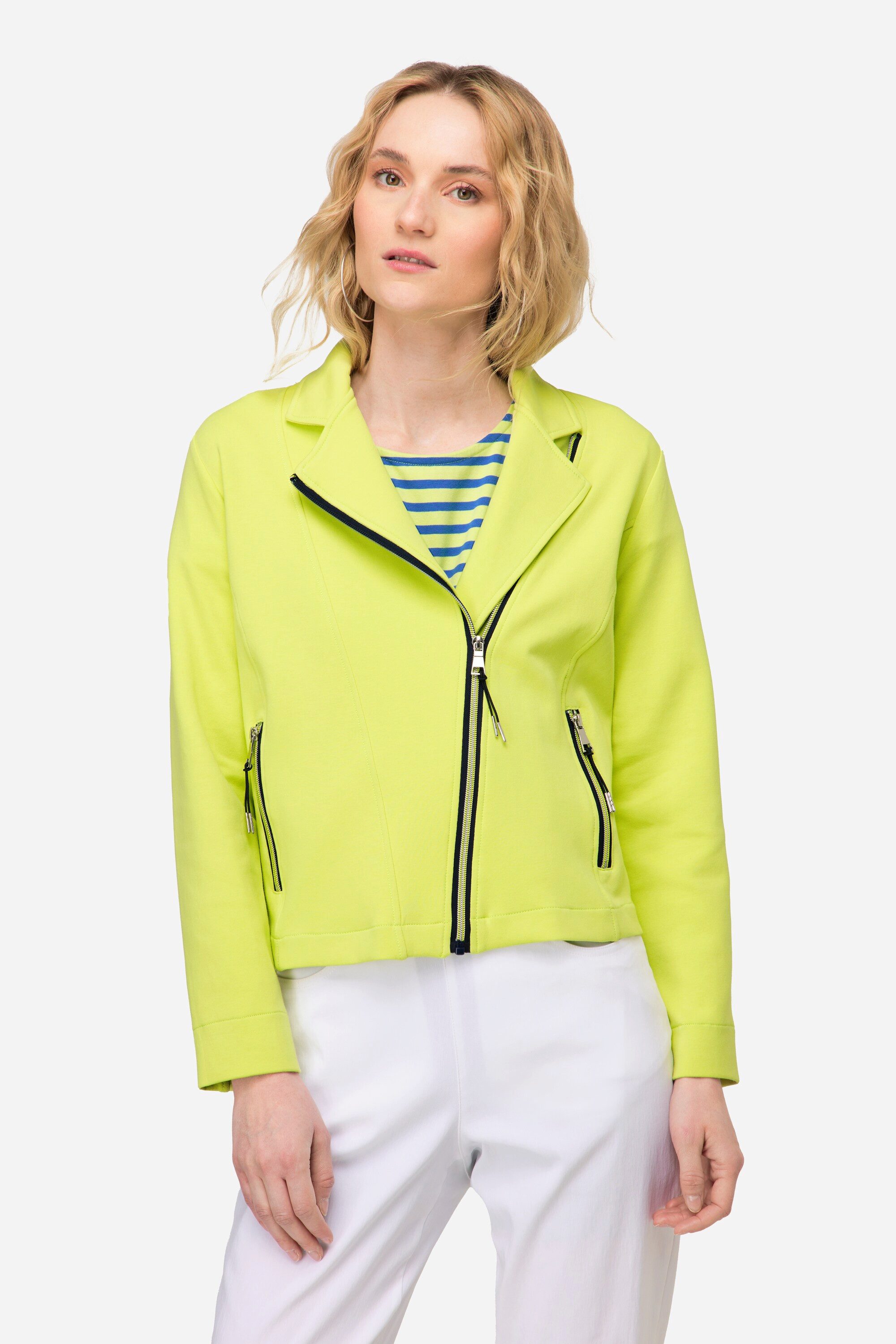 Laurasøn Sommerjacke Biker-Jacke Sweat Revers Zipper günstig online kaufen