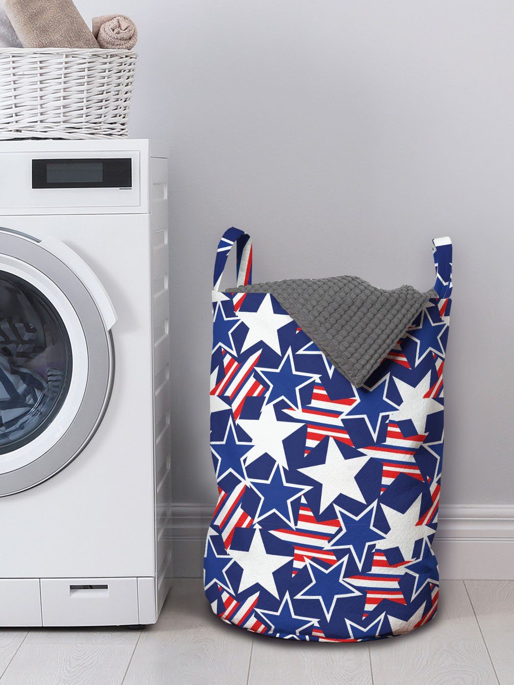 Juli Patriotic American Griffen 4. Abakuhaus Wäschesäckchen für Star mit Waschsalons, Kordelzugverschluss Wäschekorb