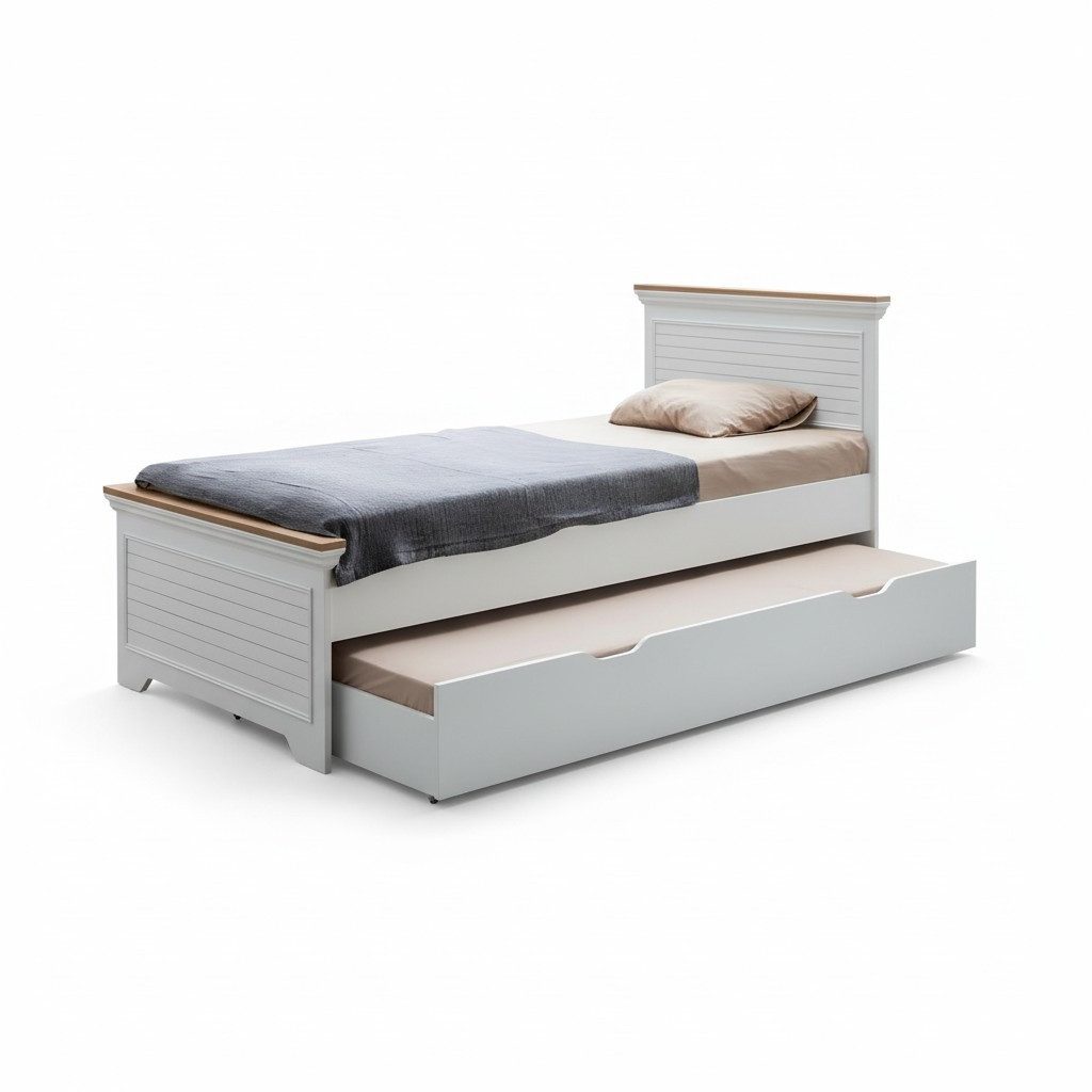 Xlmoebel Kinderbett Jugendbett aus Holz mit praktischer Schublade für Stauraum (Jugendbett, 1-tlg., Kinderbett), Hergestellt in Europa