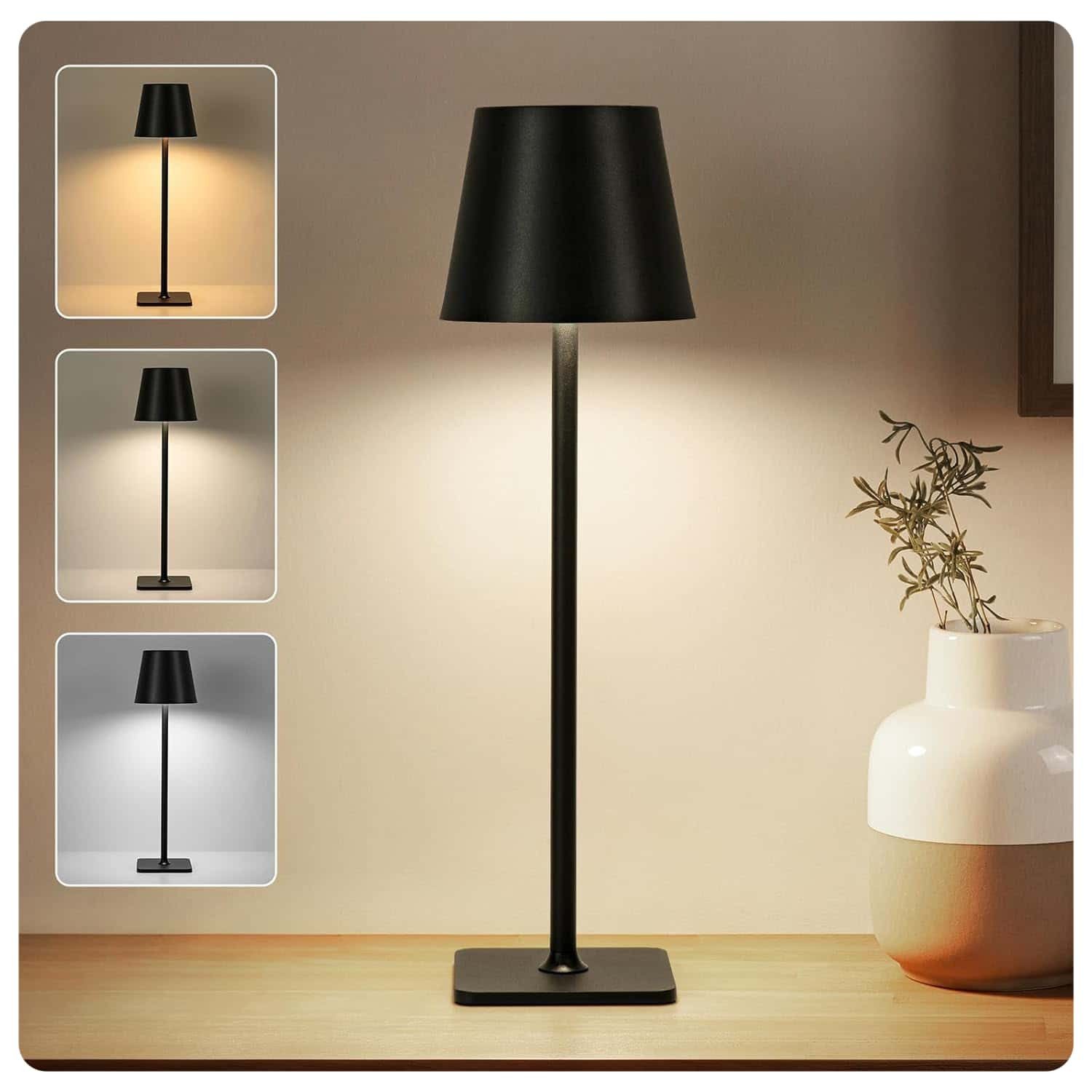 LED Tischleuchte Tischlampe Kabellos LED Touch Dimmbare Akku Tischleuchte In/Outdoor