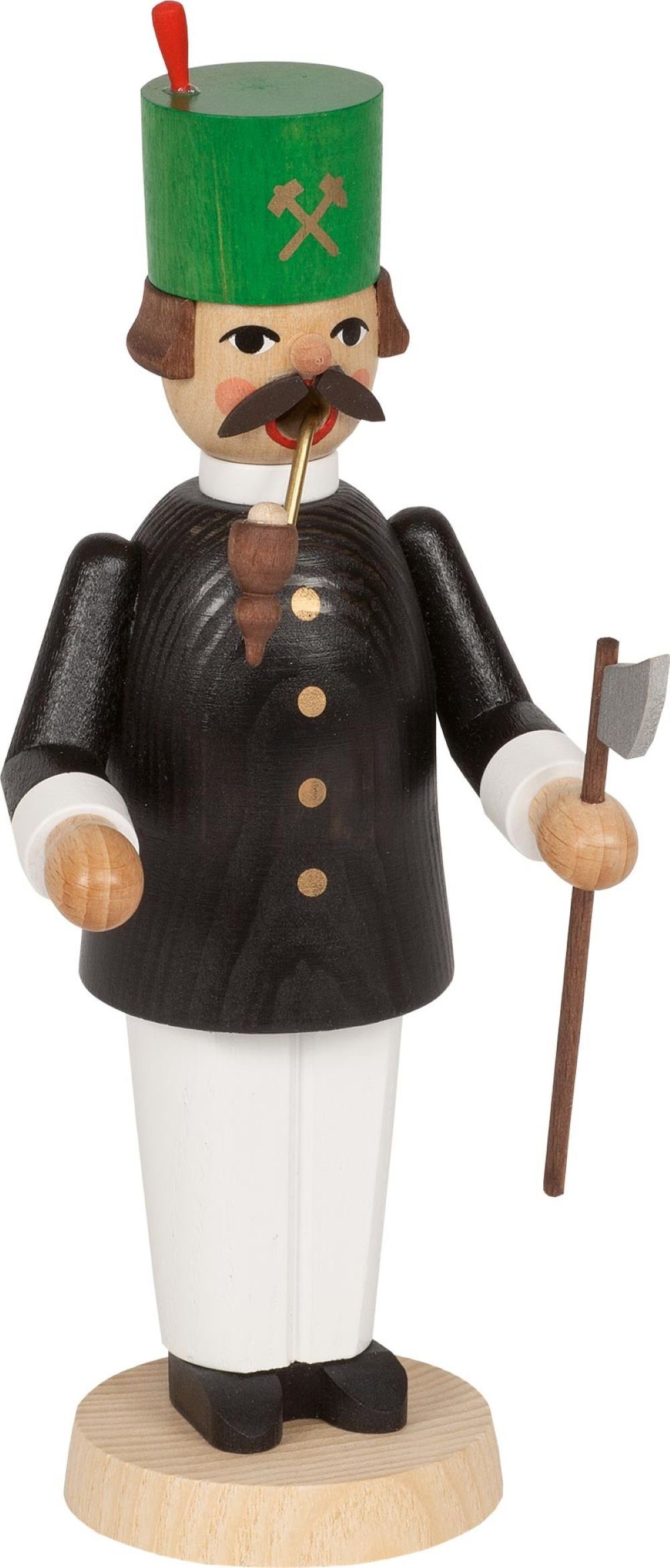 Richard Glaesser Räuchermännchen Bergmann, Höhe 21cm, Handwerkskunst original Erzgebirge