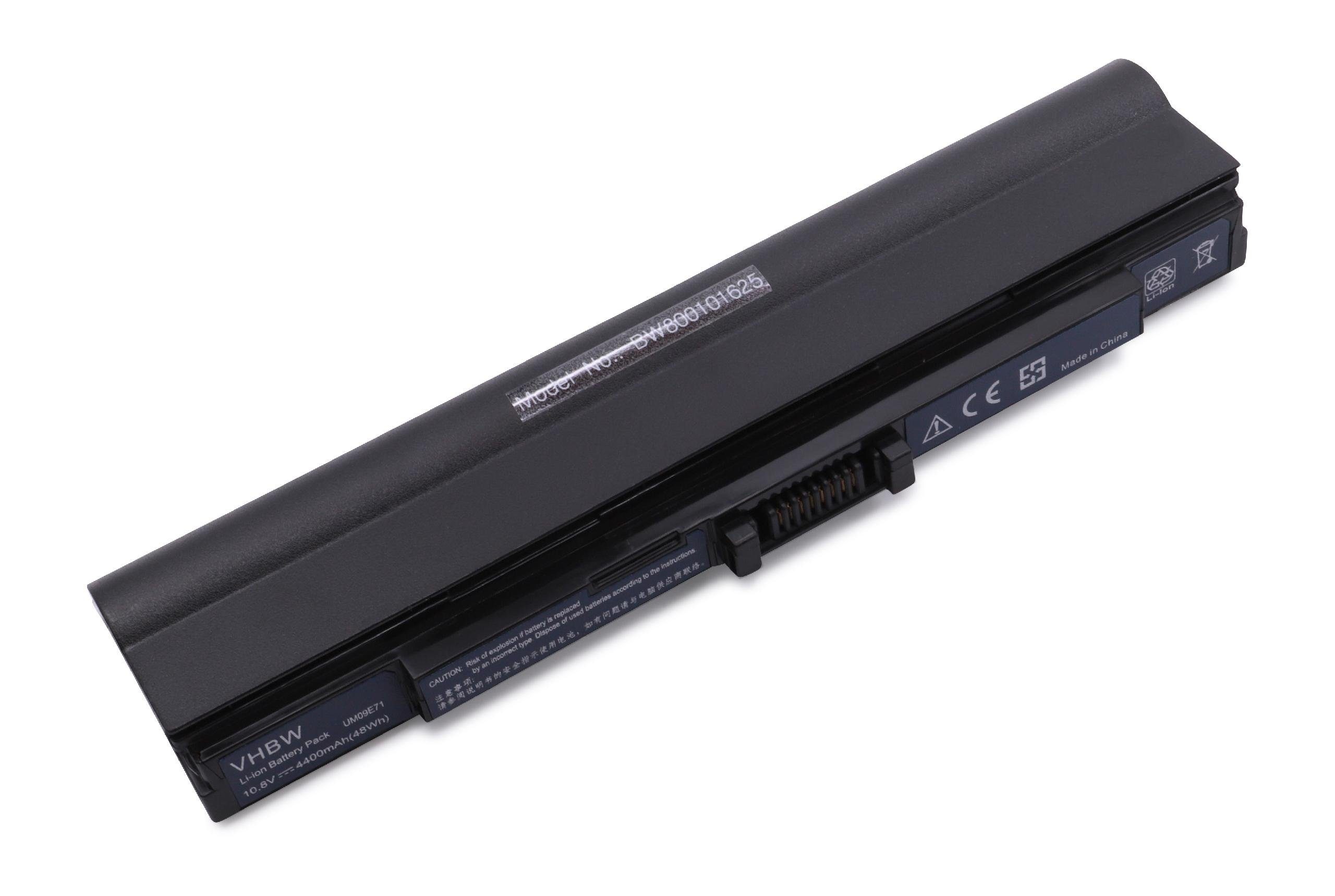 vhbw Laptop-Akku Ersatz für Baugleiche Originalteilebezeichnung Acer  BT.00607.107, BT.00607.111, LC.BTP00.086 für Notebook / Netbook (4400mAh,  11,1V, Li-Ion) 4400 mAh