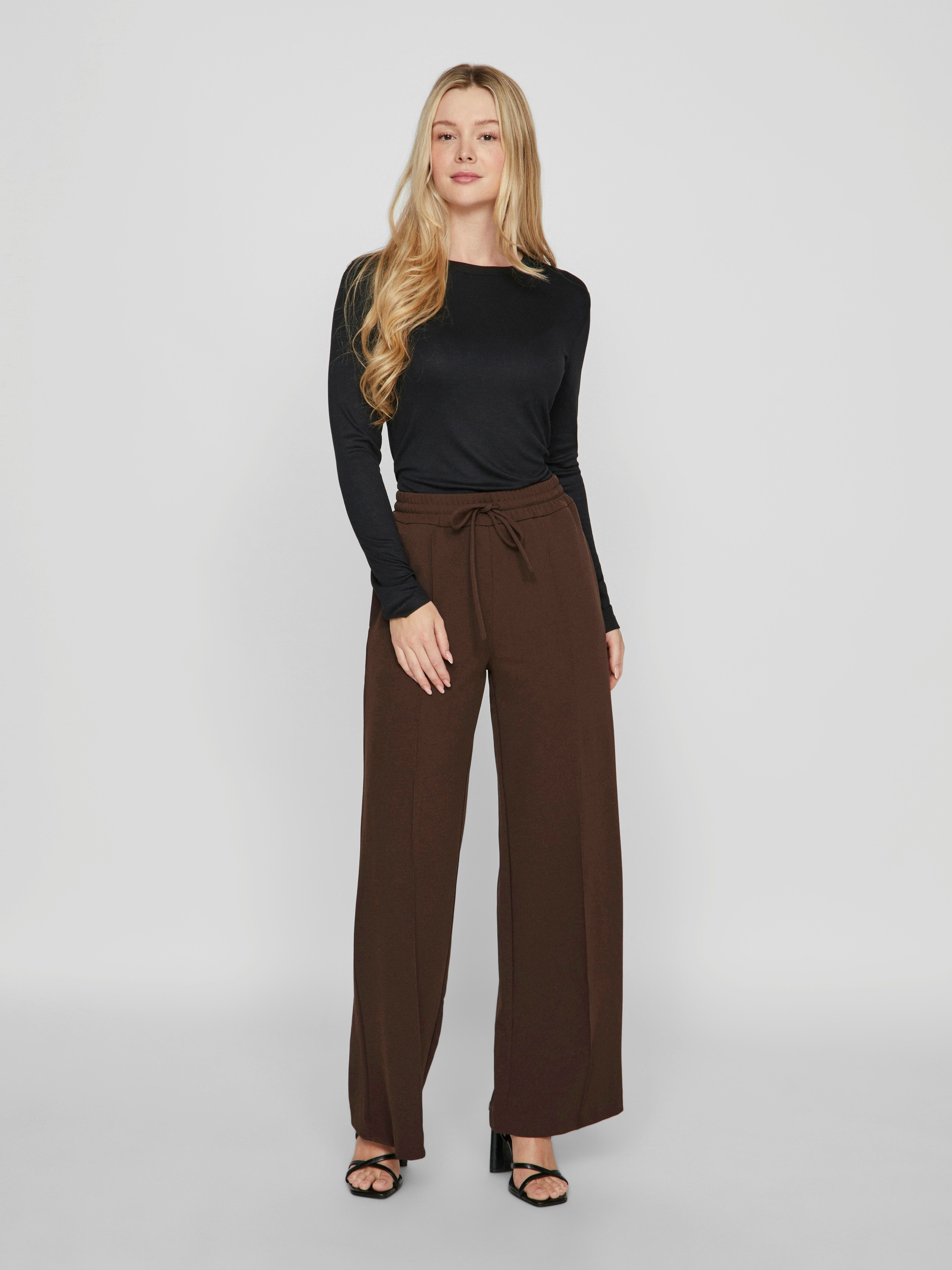 Vila Schlupfhose VICLUA HW WIDE PANTS-NOOS Materialmix