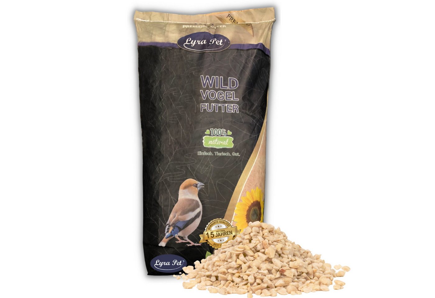 Lyra Pet 10 kg Lyra Pet® Erdnusskerne weiß gehackt Vogelfutter, für: Wildvogel