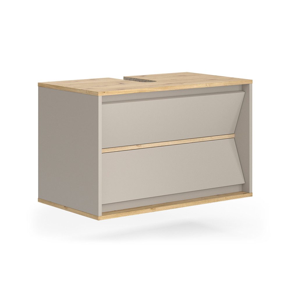 Vicco Waschbeckenunterschrank Edelin, Cashmere/Artisan, 80 x 50 cm mit 2 Schubladen (1-St)