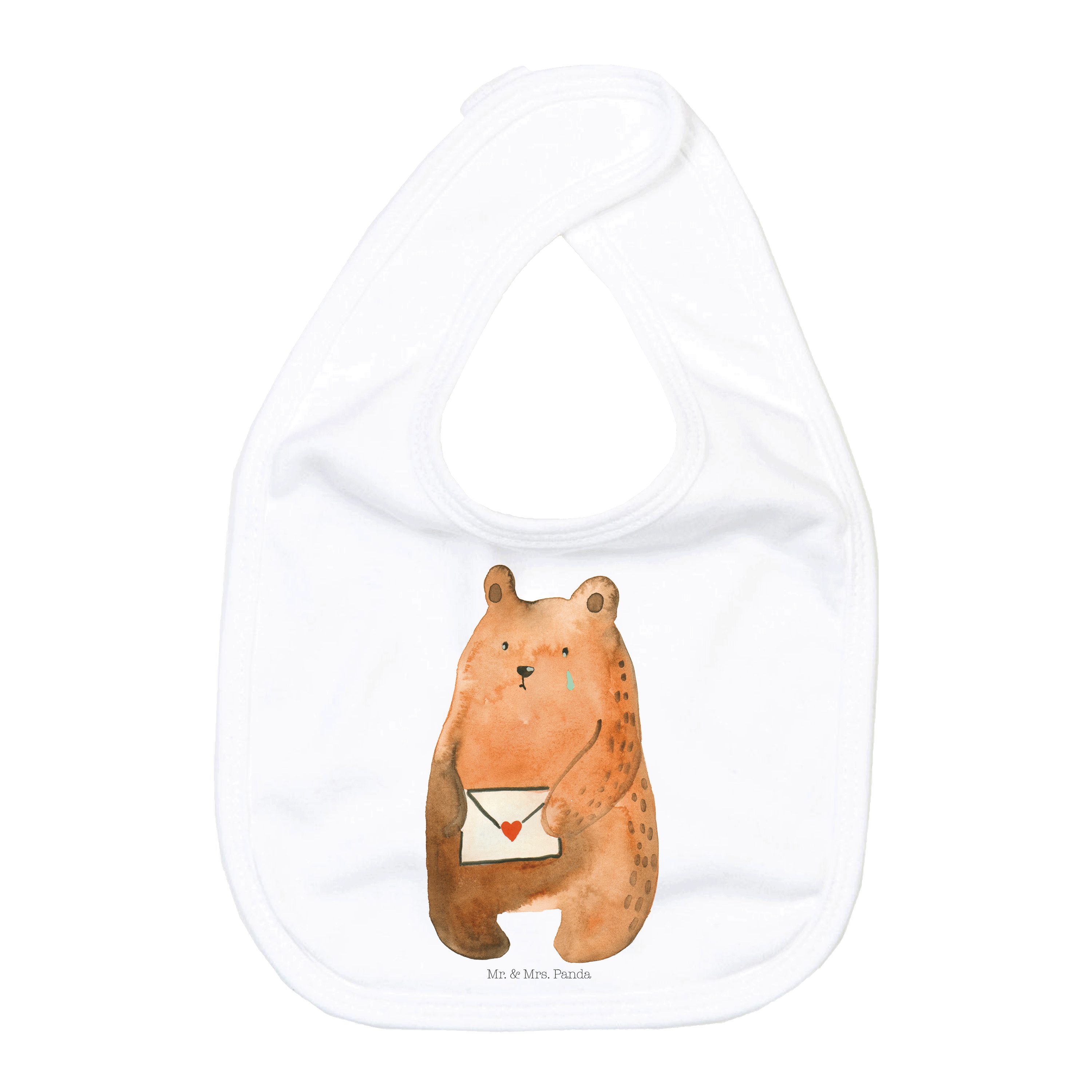 Tragetuch Bär Liebesbrief - Weiß - Geschenk, Teddy, Sabberlätzchen, Sehnsucht