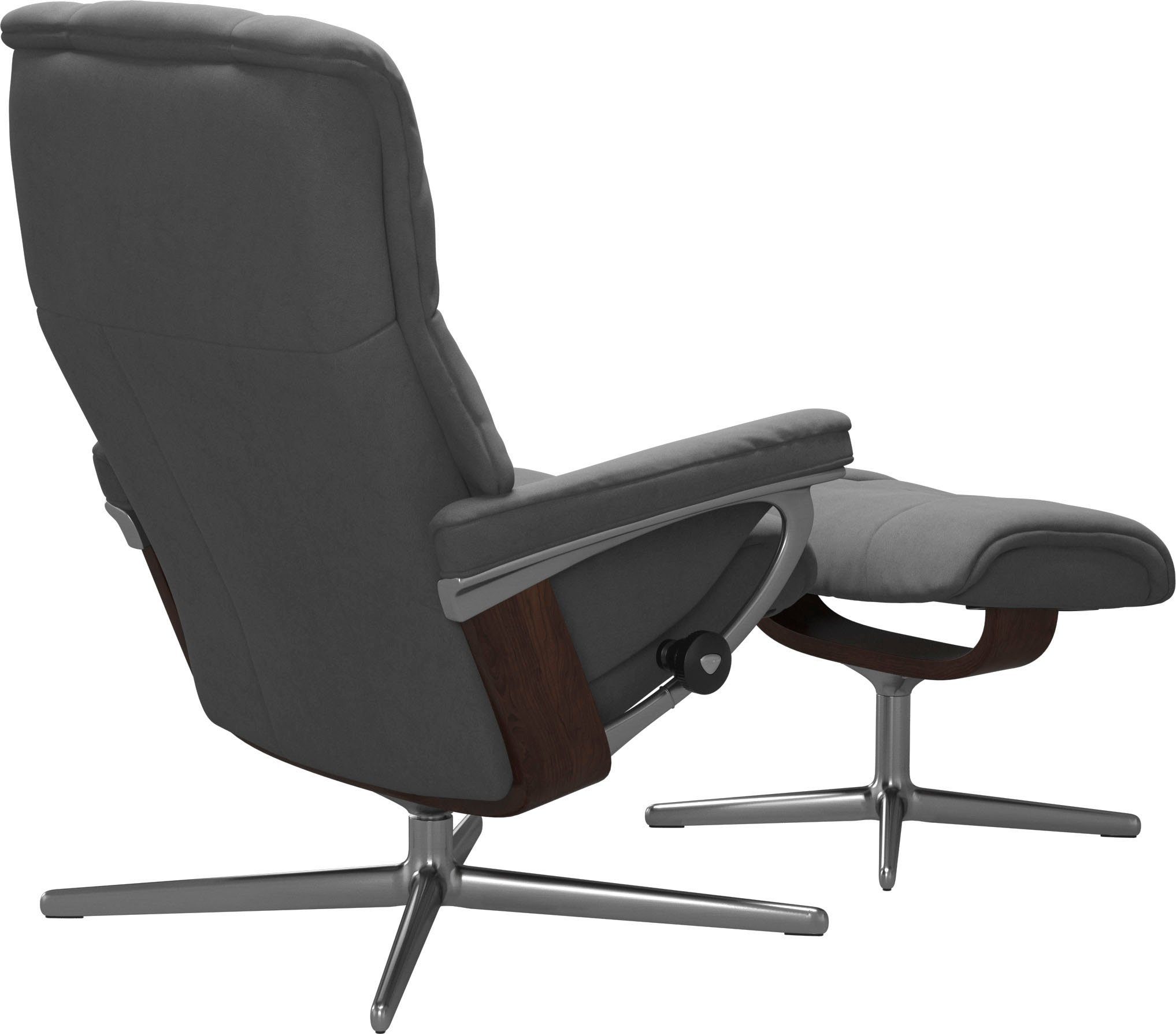 Stressless® Relaxsessel Mayfair (Set, Relaxsessel mit Hocker), mit Hocker, mit Cross Base, Größe S, M & L, Holzakzent Braun