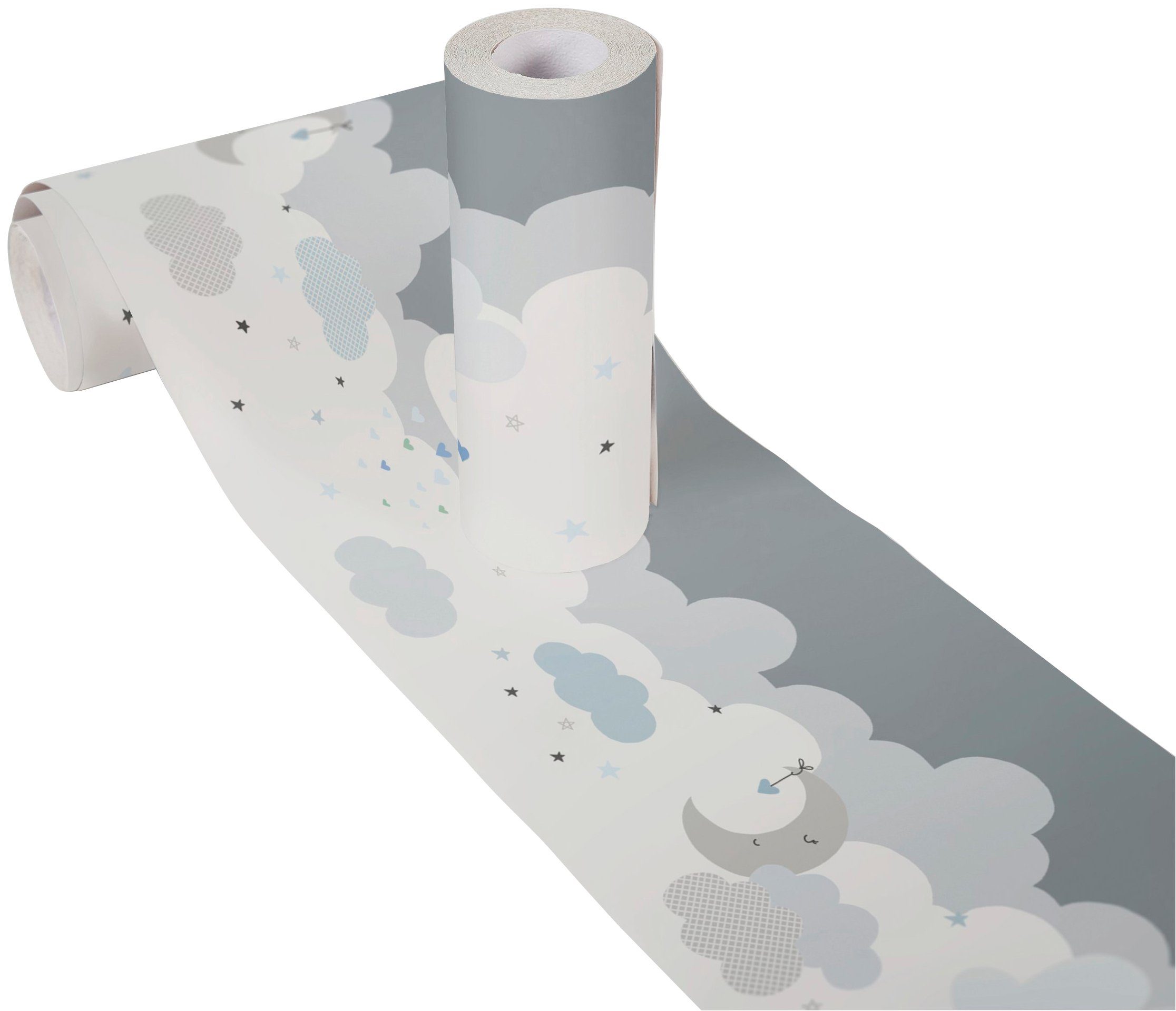 A.S. Création Bordüre Dreamy Sky, glatt, Motiv, abstrakt, naturalistisch, Tapete Kinder Borte Wohnzimmer Schlafzimmer Küche Design Kinderzimmer