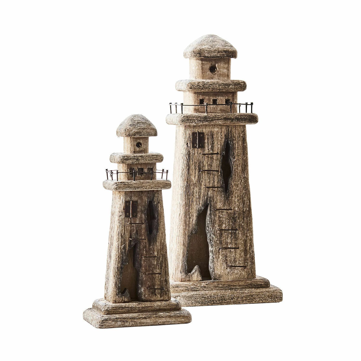 Mirabeau Dekoobjekt Deko-Leuchtturm 2er Set Bourgneuf braun/schwarz
