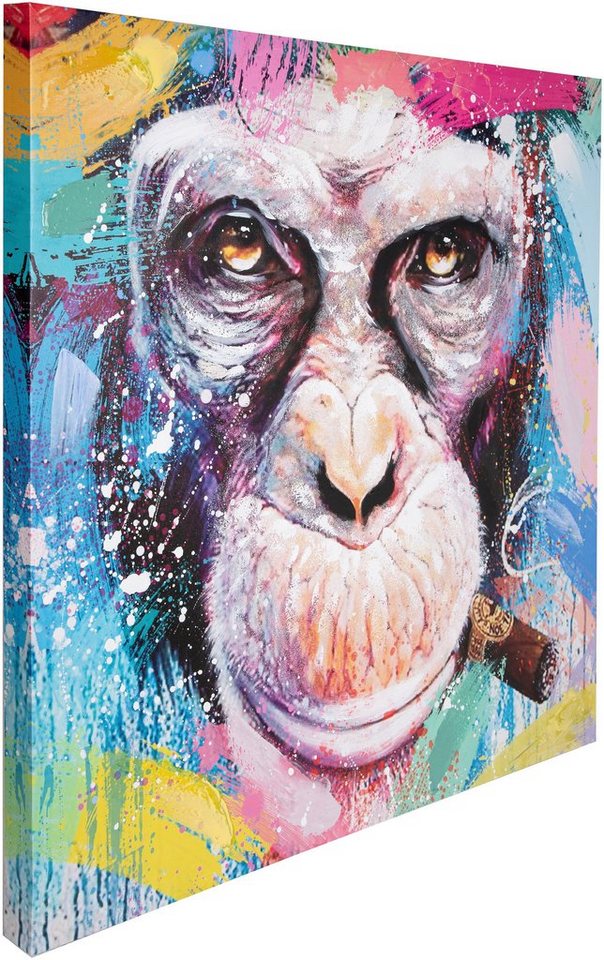 Spiegelprofi GmbH Leinwandbild »RIMBO«, Ape (1 Stück), Gesicht vom Affen mit Zigarre-HomeTrends