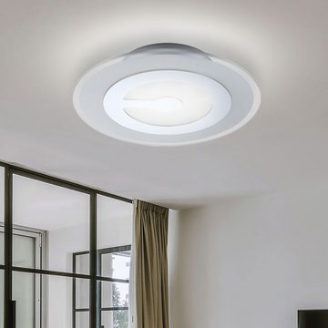 Globo LED Deckenleuchte, LED-Leuchtmittel fest verbaut, Warmweiß, Deckenlampe Deckenleuchte LED Wohnzimmerlampe Glas satiniert D 30 cm