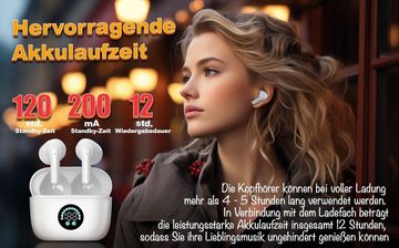 AURUM Bluetooth 5.3, Kabellose Ohrhörer LED-Anzeige In-Ear-Kopfhörer (Sichere Verbindung für unterwegs mit Bluetooth 5.3 und stabilem Signal, mit 4 Mic, 2023 Neue ENC Noise Cancelling, IP7 Wasserdicht)