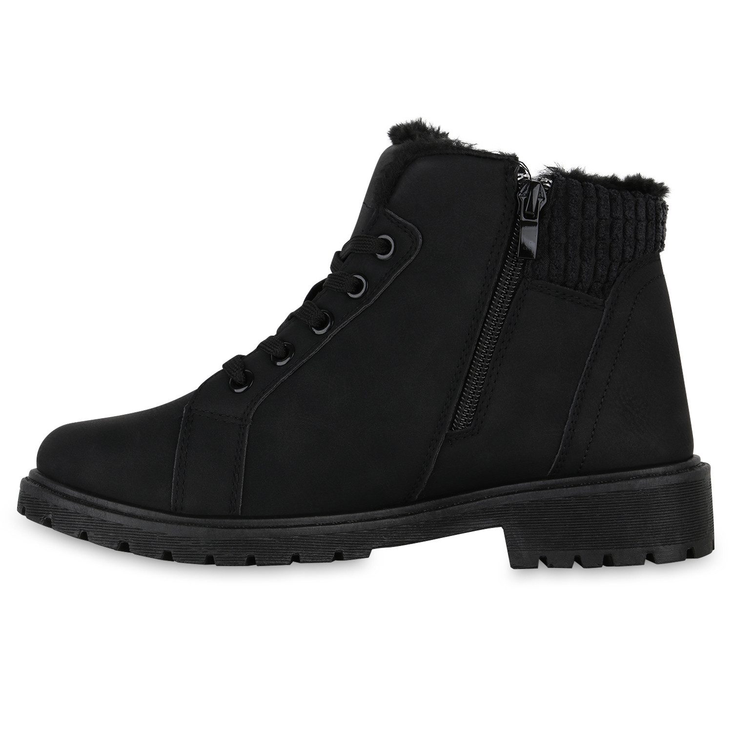 VAN HILL 841489 Stiefelette Damen Warm Gefüttert Worker Boots Stiefelette Bequem Prints