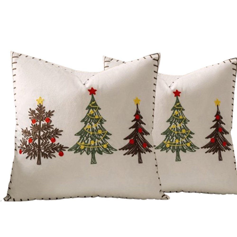 CLTYQ Kissenbezüge 2-teiliges Set Weihnachten Kissenbezüge mit Stickerei, 45×45 cm, Samt-Kissenbezug, weicher Kissenbezug