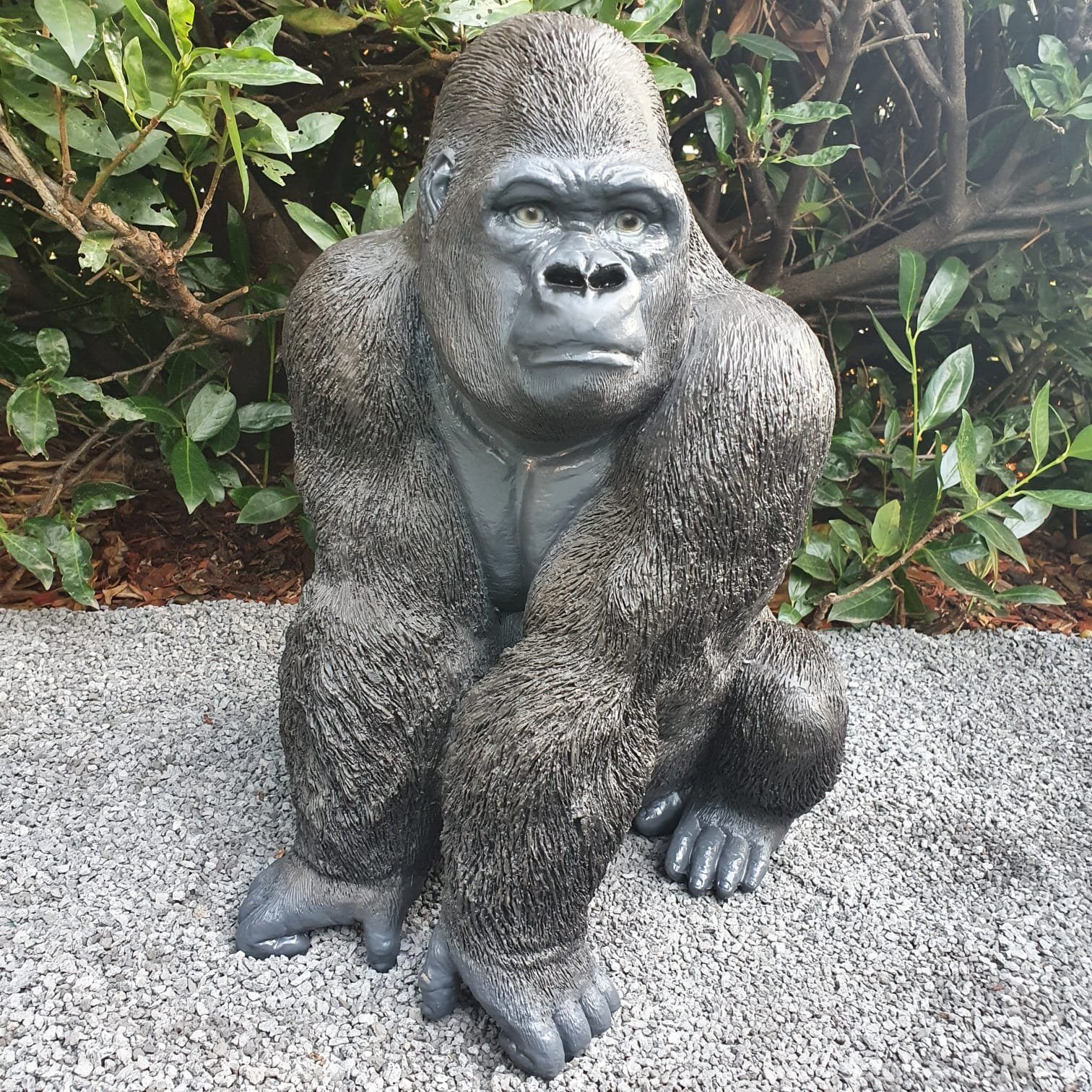 Gartenfigur Figur cm Gorilla lauer Aspinaworld der sitzt auf 56 wetterfest