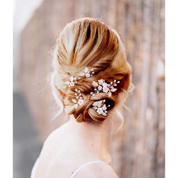 zggzerg Haarnadel 5 Stück Braut Hochzeit Blume Haarnadeln Perle Kopfschmuck