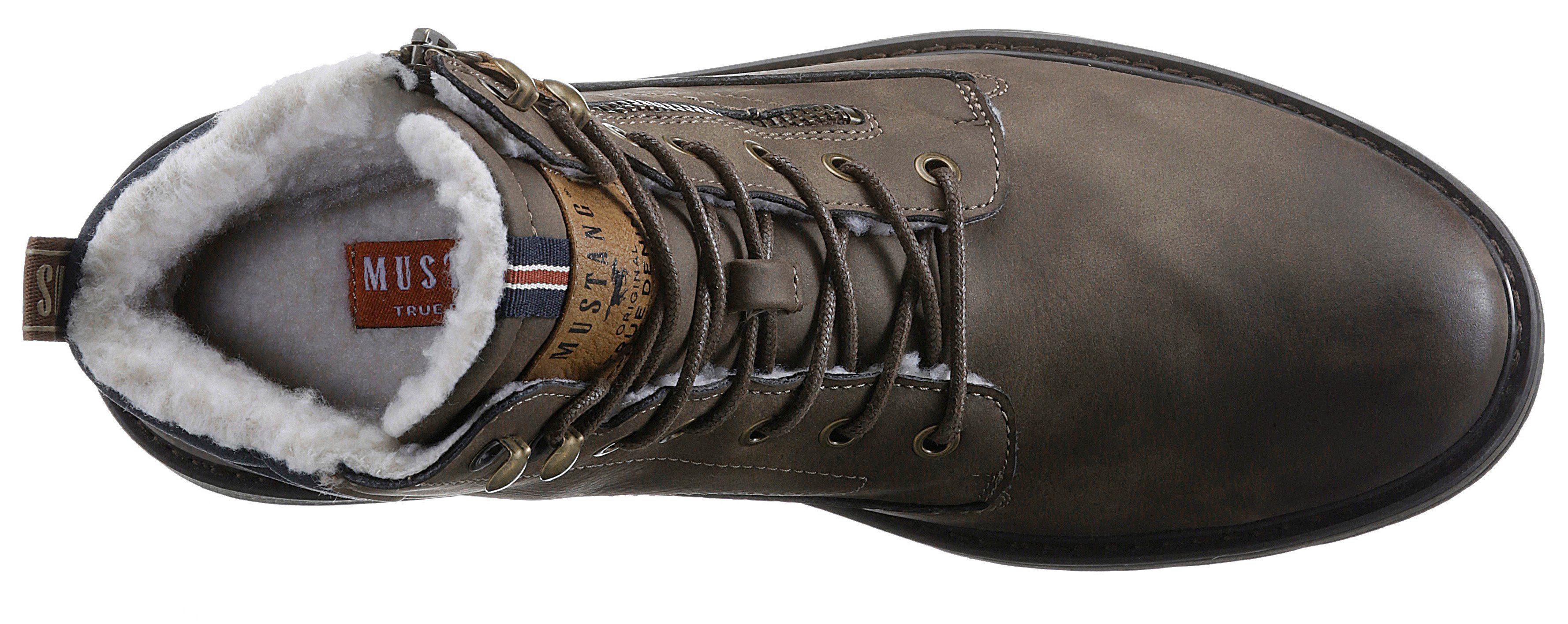 Mustang Shoes Schnürboots mit seitlichem Reißverschluss für leichteres Schlupfen