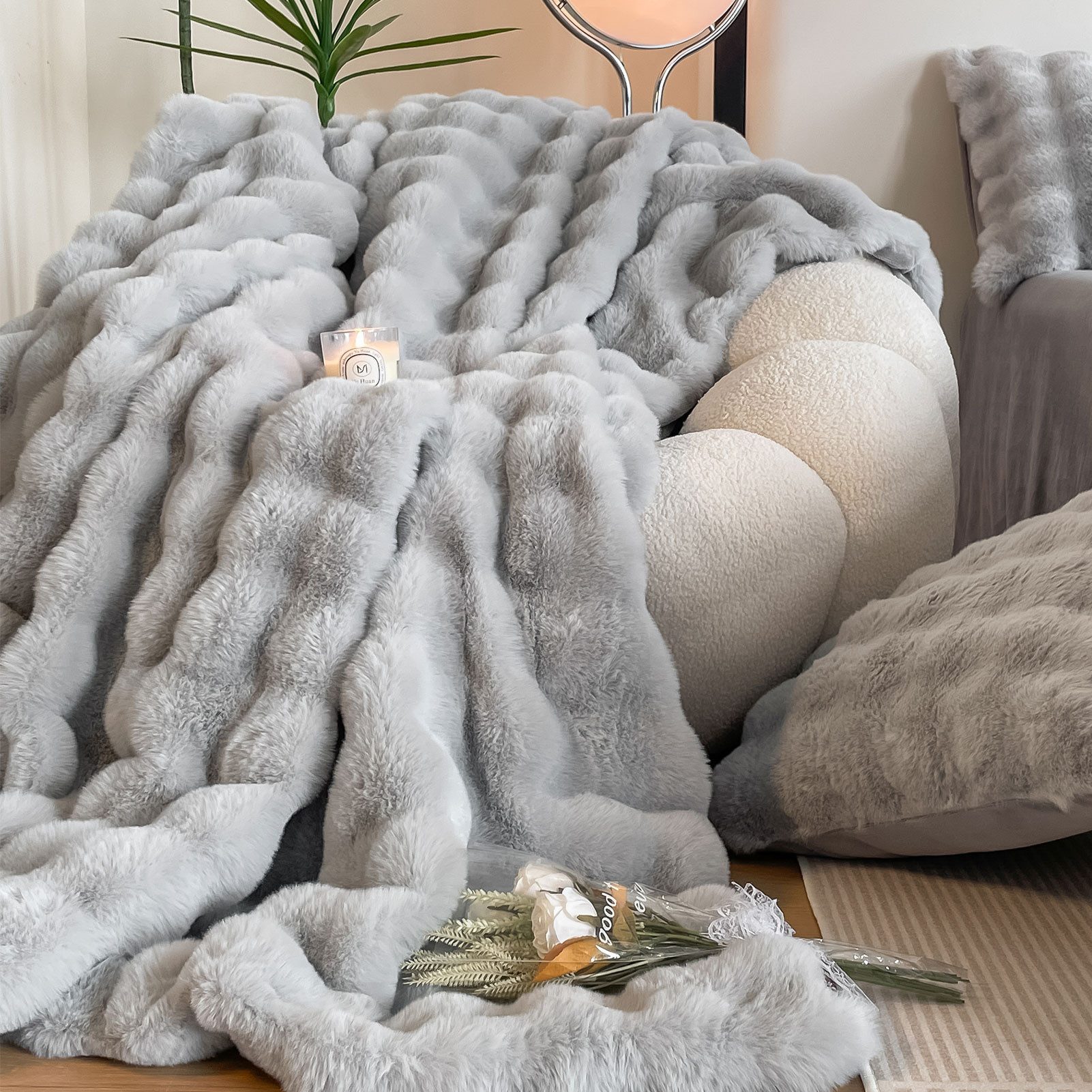 Wohndecke Kuscheldecke Kaninchen Plüsch Decke, KEAYOO, günstig online kaufen