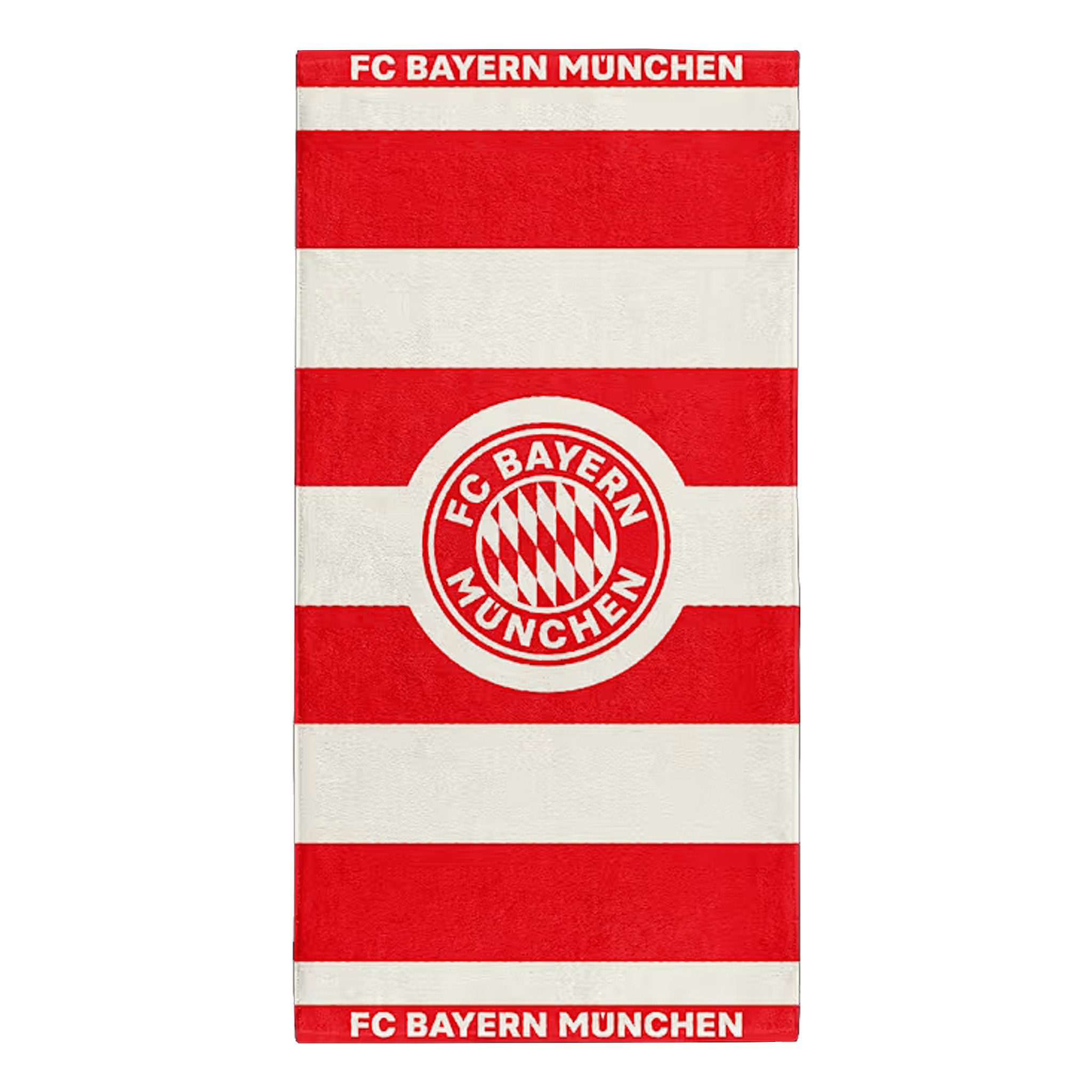 FC Bayern München Strandtuch 100% Baumwolle 160 x 80 cm Handtuch rot/weiß günstig online kaufen