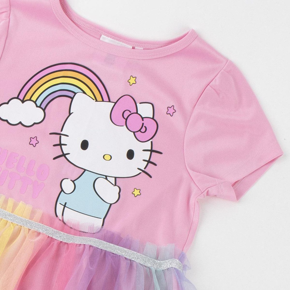 Hello Kitty Sommerkleid Fantasia Mädchen Kleid Single Jersey Baumwolle leichtes Kinderkleid (Packung)