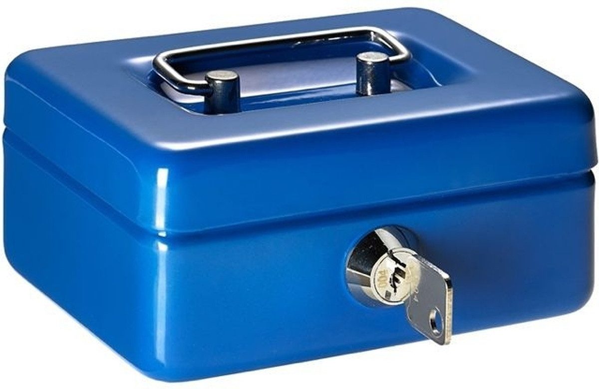 ALCO Geldkassette Geldkassette Mini-Box Stahlblech mit Schloss 125x95x60mm blau