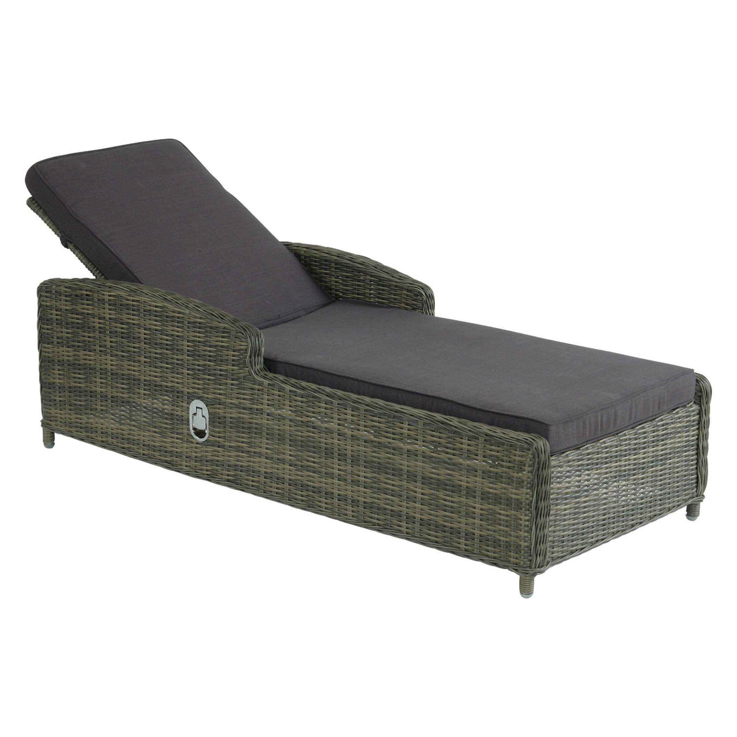 Inko Gartenlounge-Sessel Inko Lounge-Liege Leona Rattanoptik Sonnenliege Loungeliege 3 Farben