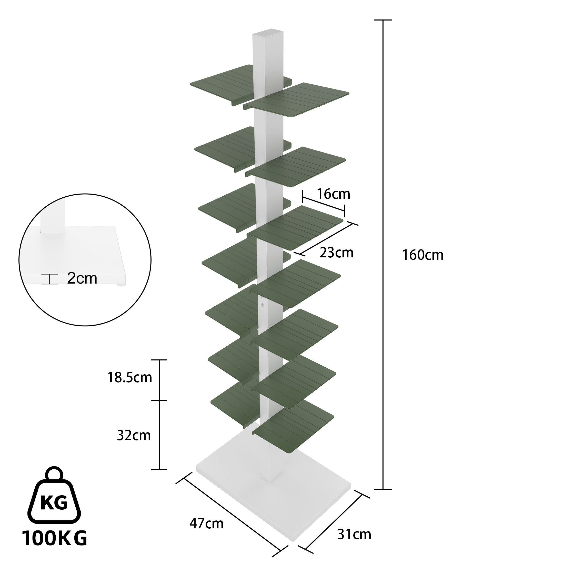 Fanttik Bücherregal CD Regal mit 14 Ebenen, Kohlenstoffstahl Standregal Bür günstig online kaufen