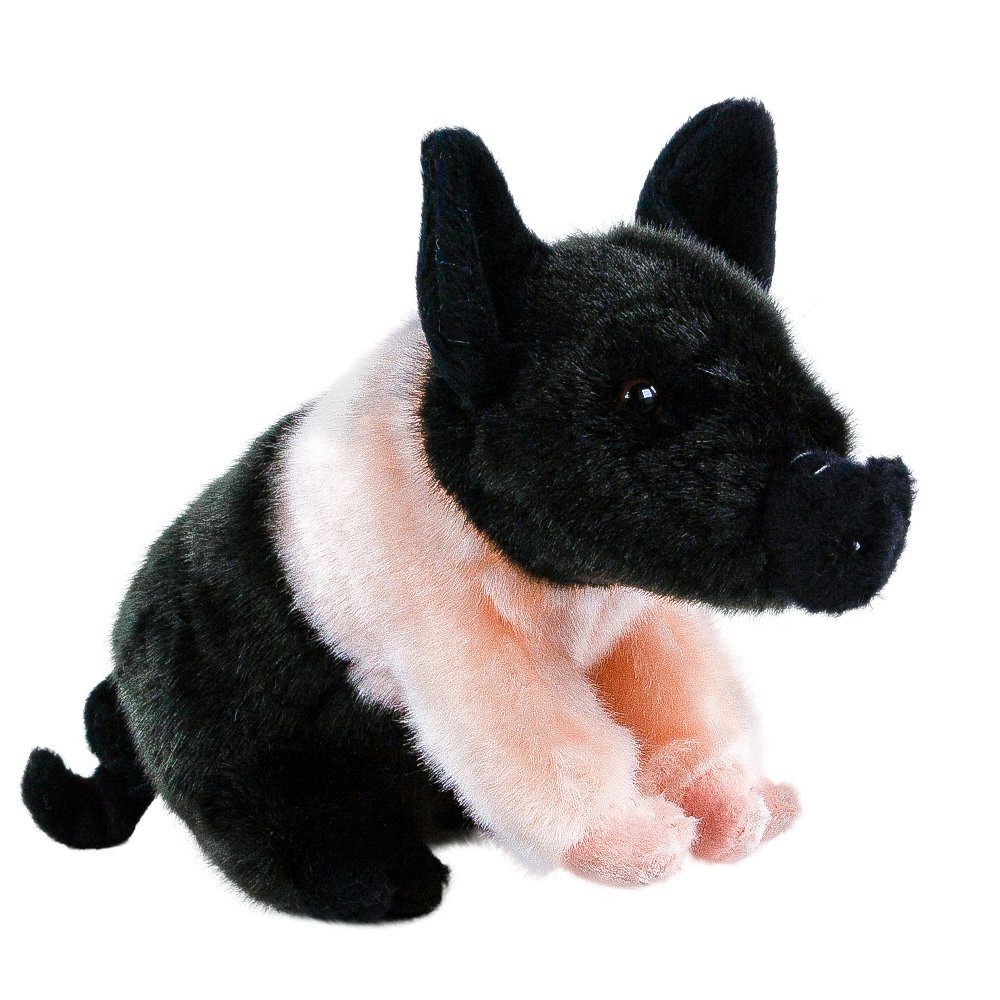 Teddys Rothenburg Kuscheltier Schwein 18 cm rosa schwarz (kleines Ferkel Stoffschwein Glücksschweinchen, Plüschtier, Glücksbringer, Plüschschwein, Stofftiere)