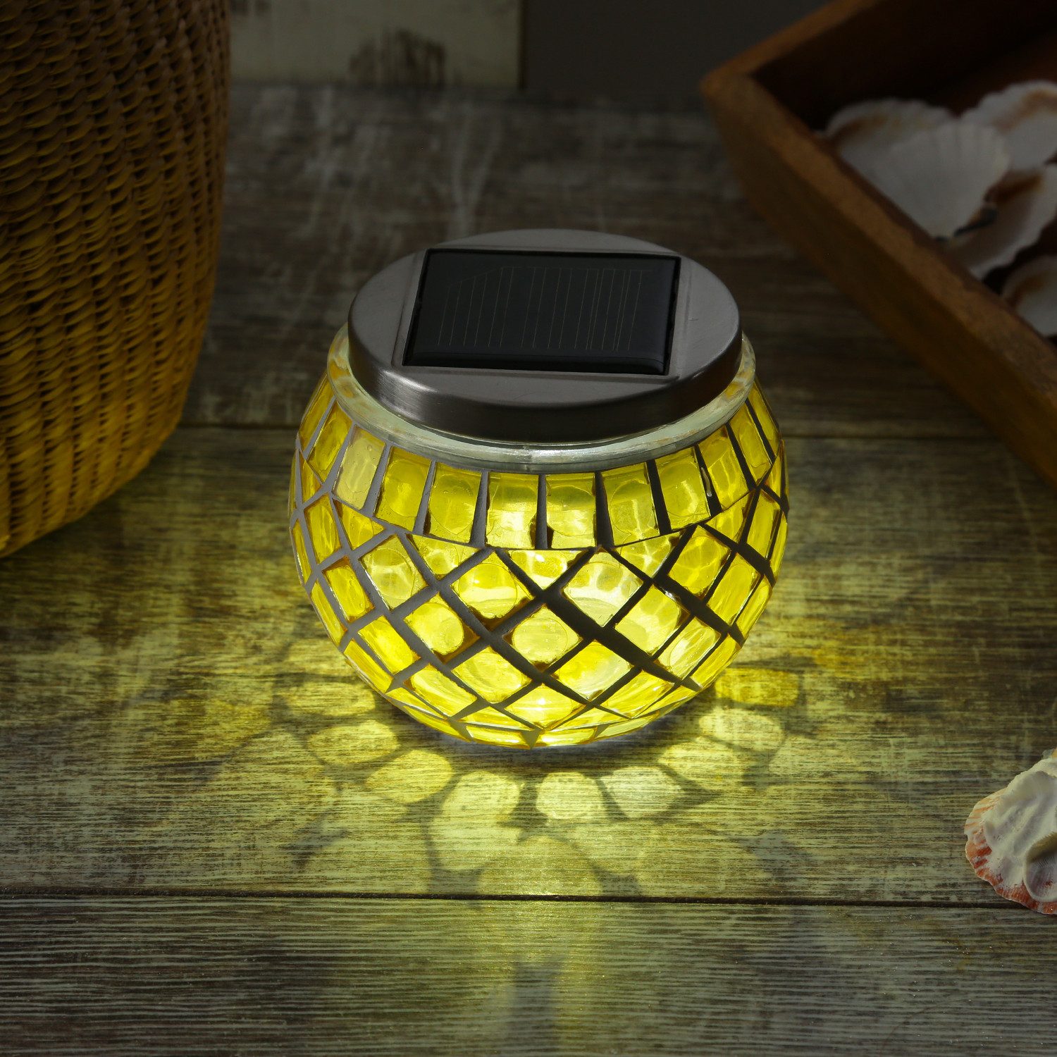 MARELIDA LED Solarleuchte Solar Windlicht Mosaik günstig online kaufen