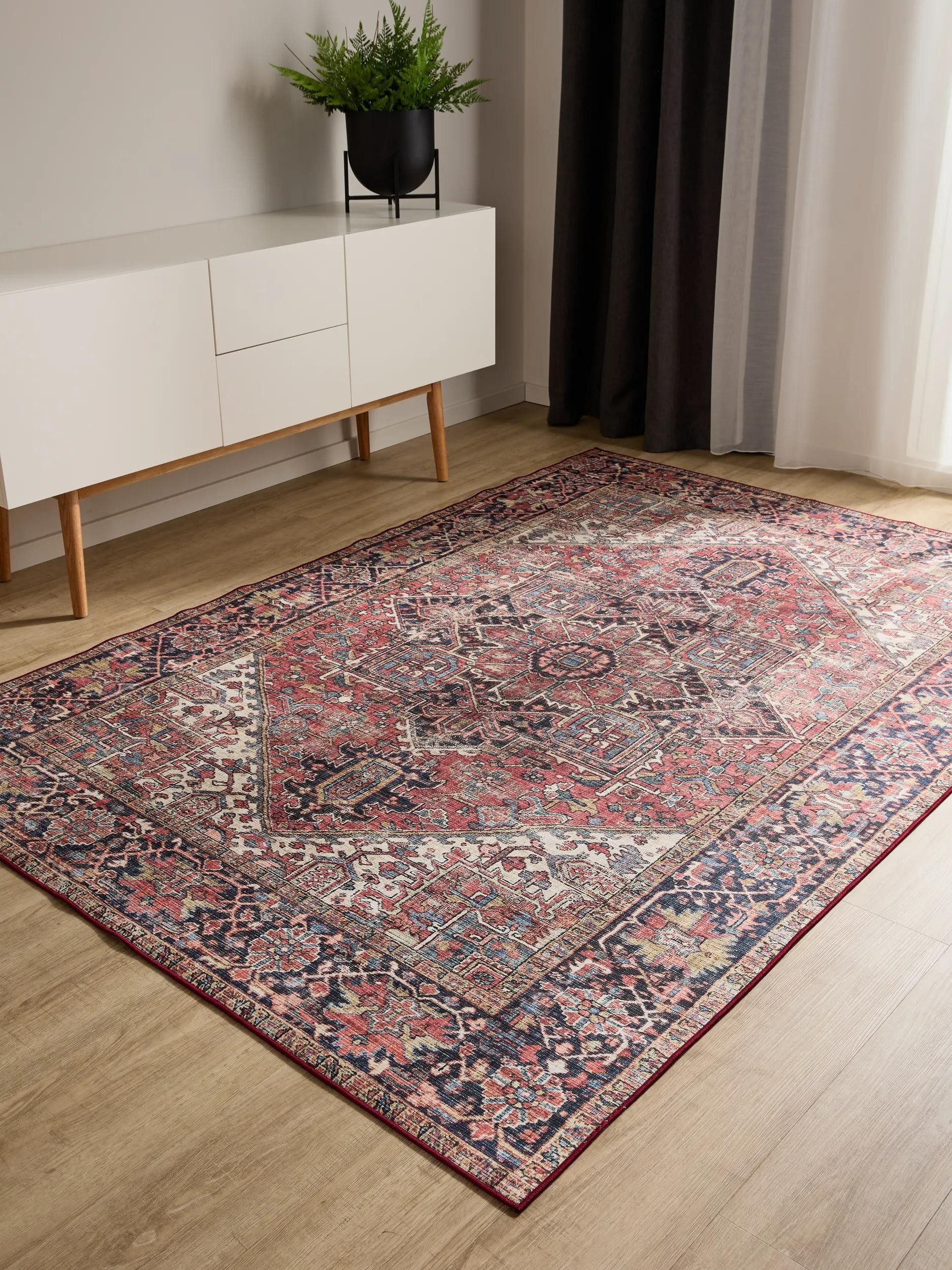benuta Teppich George, rechteckig, Höhe: 5 mm, Vintage-Look, Kurzflor, Teppich Wohnzimmer, Schlafzimmer, Waschbar