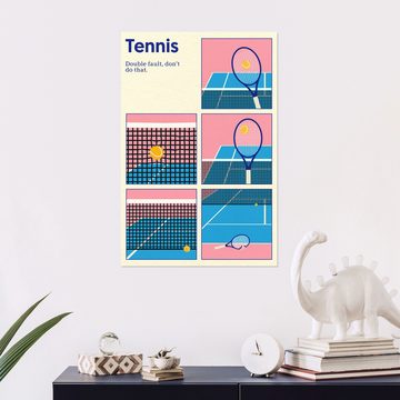 Posterlounge Wandfolie Rosi Feist, Tennis Doppelfehler, Jugendzimmer Lounge Illustration