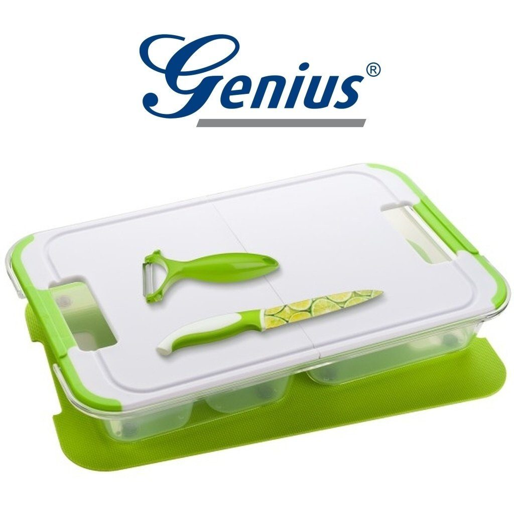 Genius Aufbewahrungssystem Genius 26281 Slice N Store Set 14-tlg. Schneid und Aufbewahrungssystem, (Schneide- und Aufbewahrungsset bestehend aus 14 Teilen)