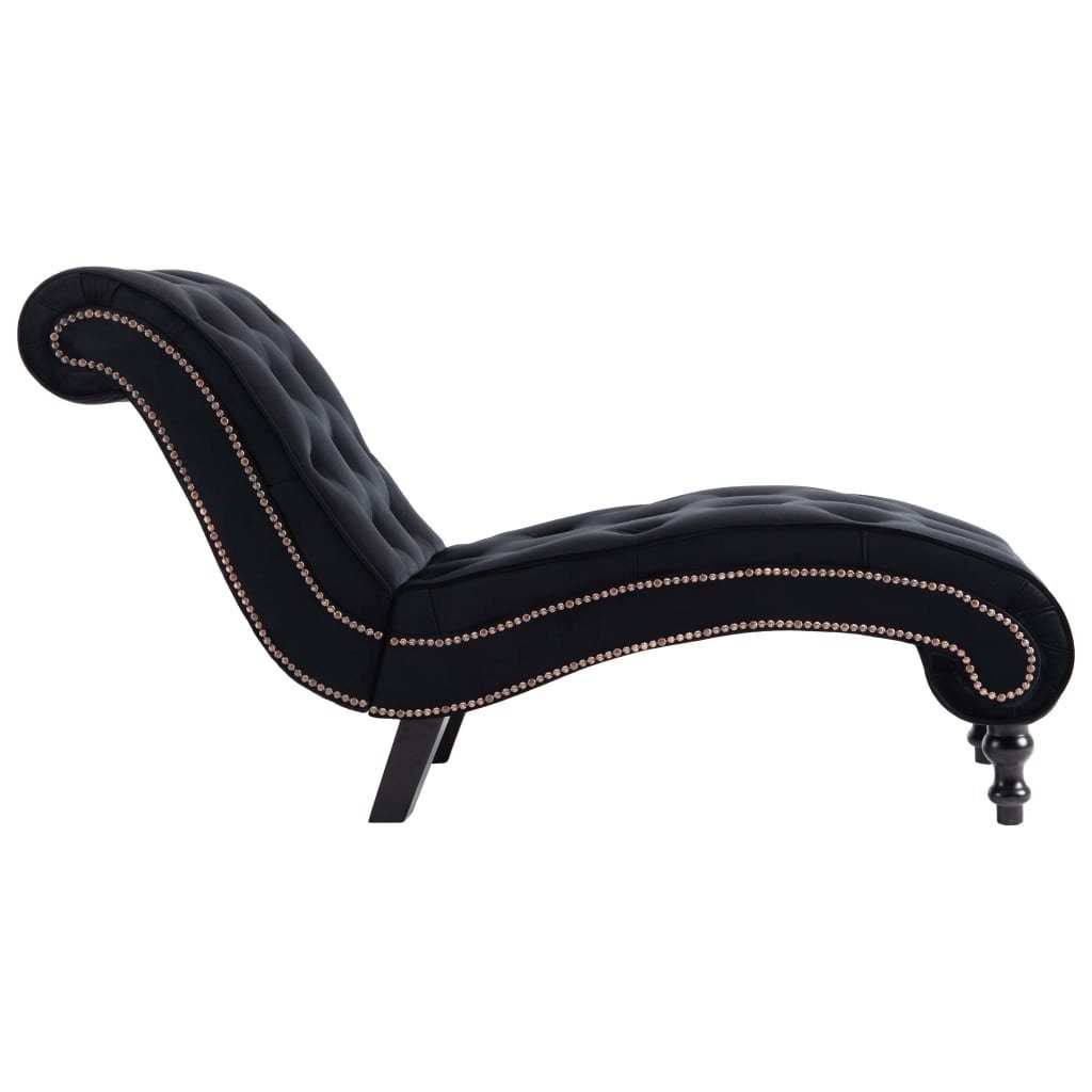 1 Teile Chaiselongue vidaXL Samt, Chaiselongue Schwarz