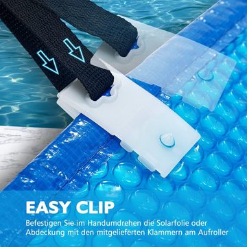 AUFUN Pool-Abdeckplane Pool Aufroller Premium Aufrollsystem 1.05m - 6.15m (für Solarplane mobiles Aufrollvorrichtung)