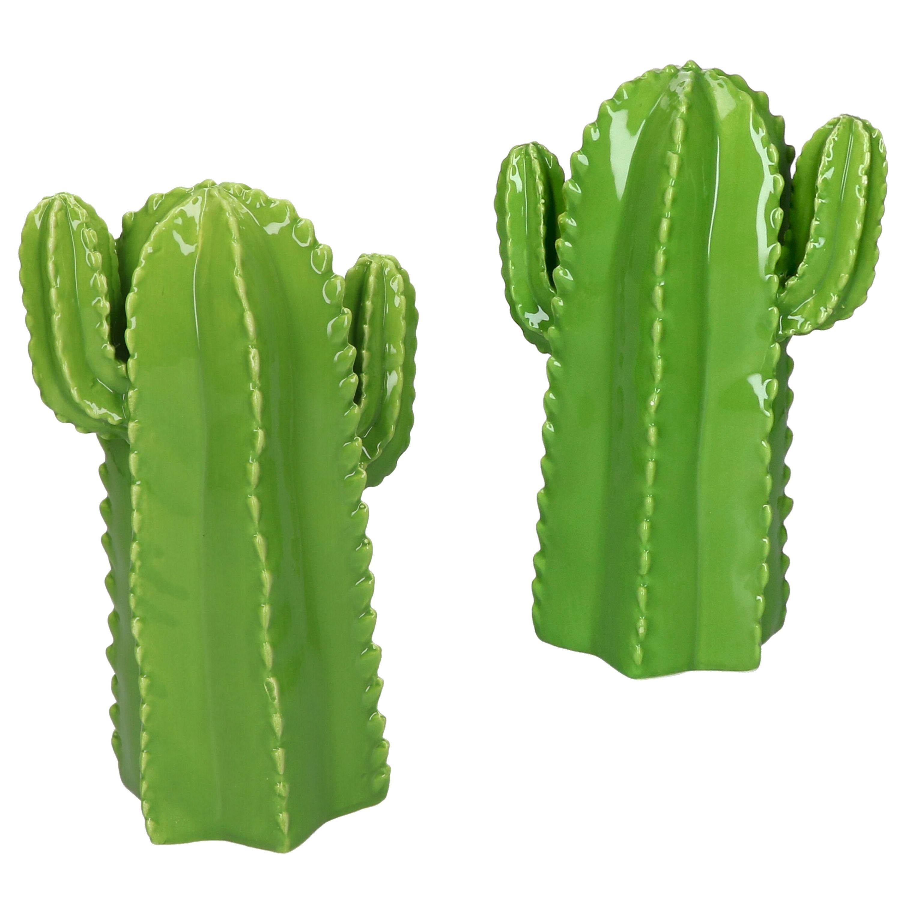 hellgrün Deko-Kaktus Cereus Ritzenhoff 2x Breker Dekofigur Höhe16cm Deko-Figur Porzellan &
