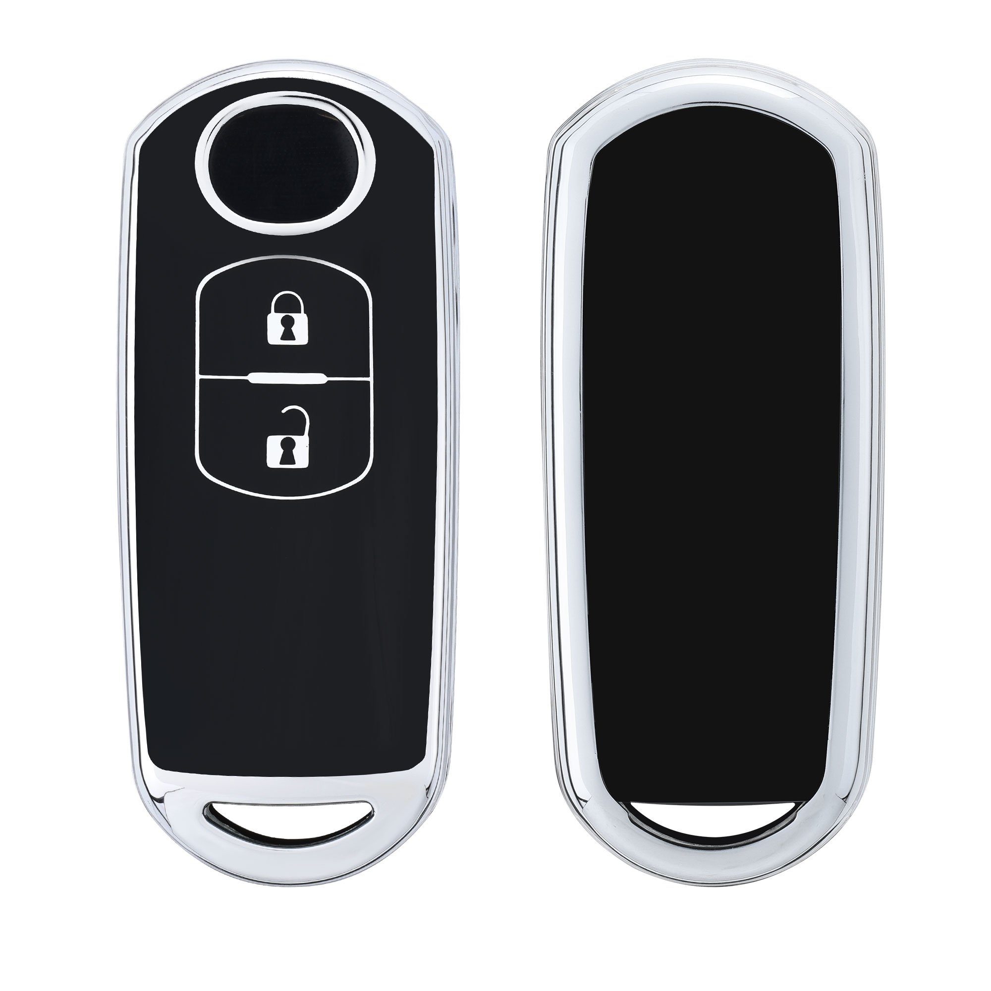 kwmobile Schlüsseltasche Autoschlüssel Hülle für Mazda, Schlüsselhülle Silikon Cover Schwarz