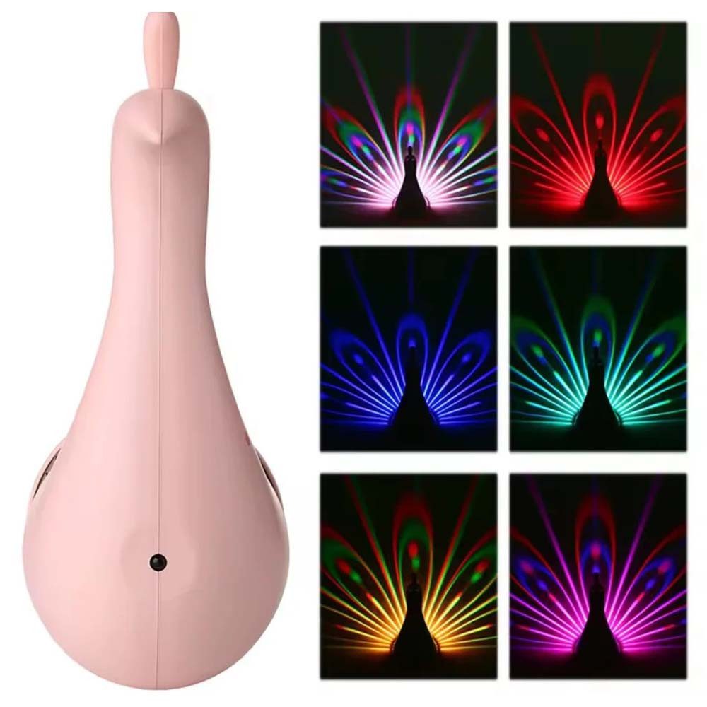 VIVIHEYDAY LED Dekolicht Touch-Schalter LED Wandleuchte Pfau Nachtlicht mit Fernbedienung, 9 Farben Licht Pfau Projektionslampe Nachttischlampe, für Schlafzimmer, Pfau Lampe Wanddeko
