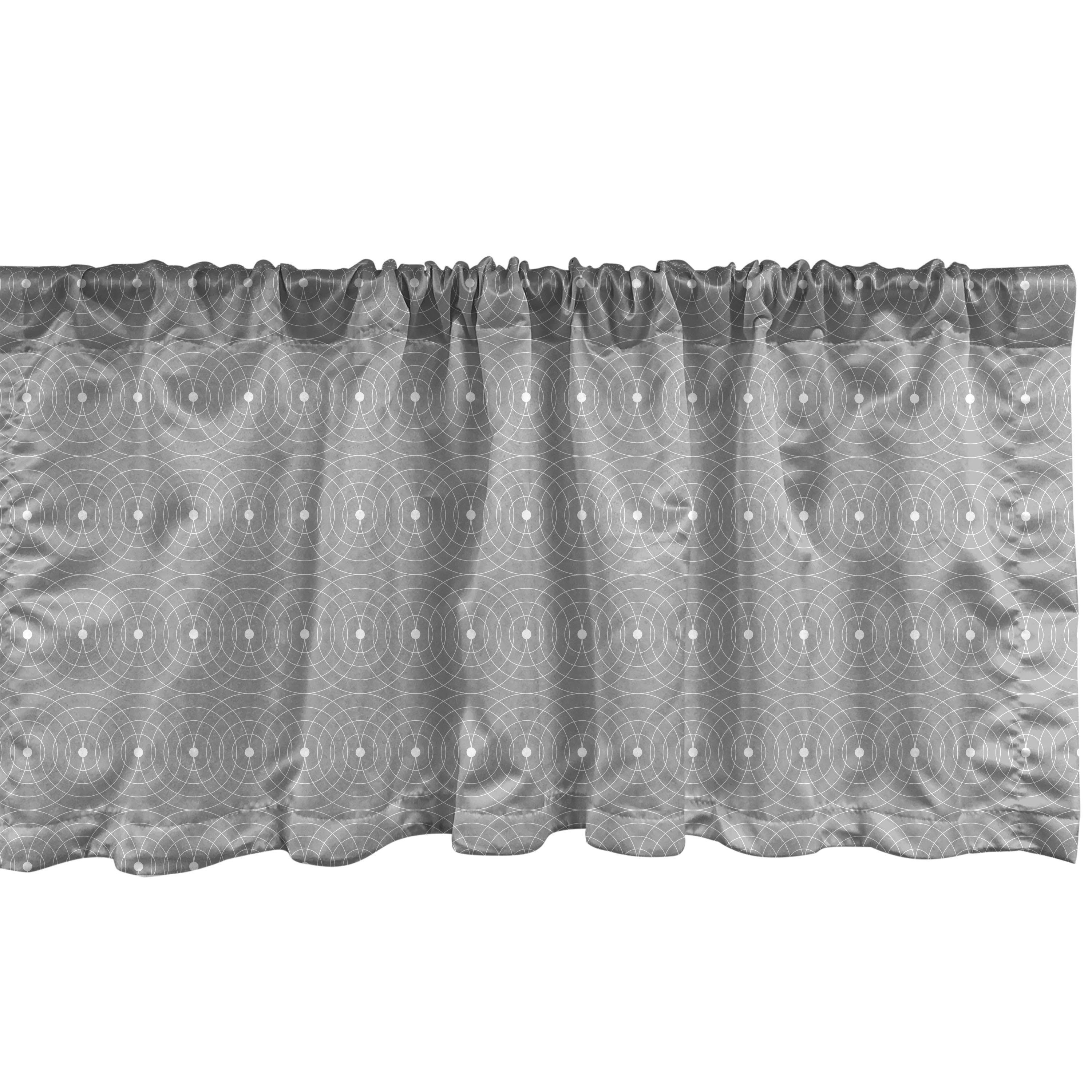 Scheibengardine Vorhang Volant für Küche Schlafzimmer Dekor mit Stangentasche, Abakuhaus, Microfaser, Abstrakt Mid Century Atomic Motiv