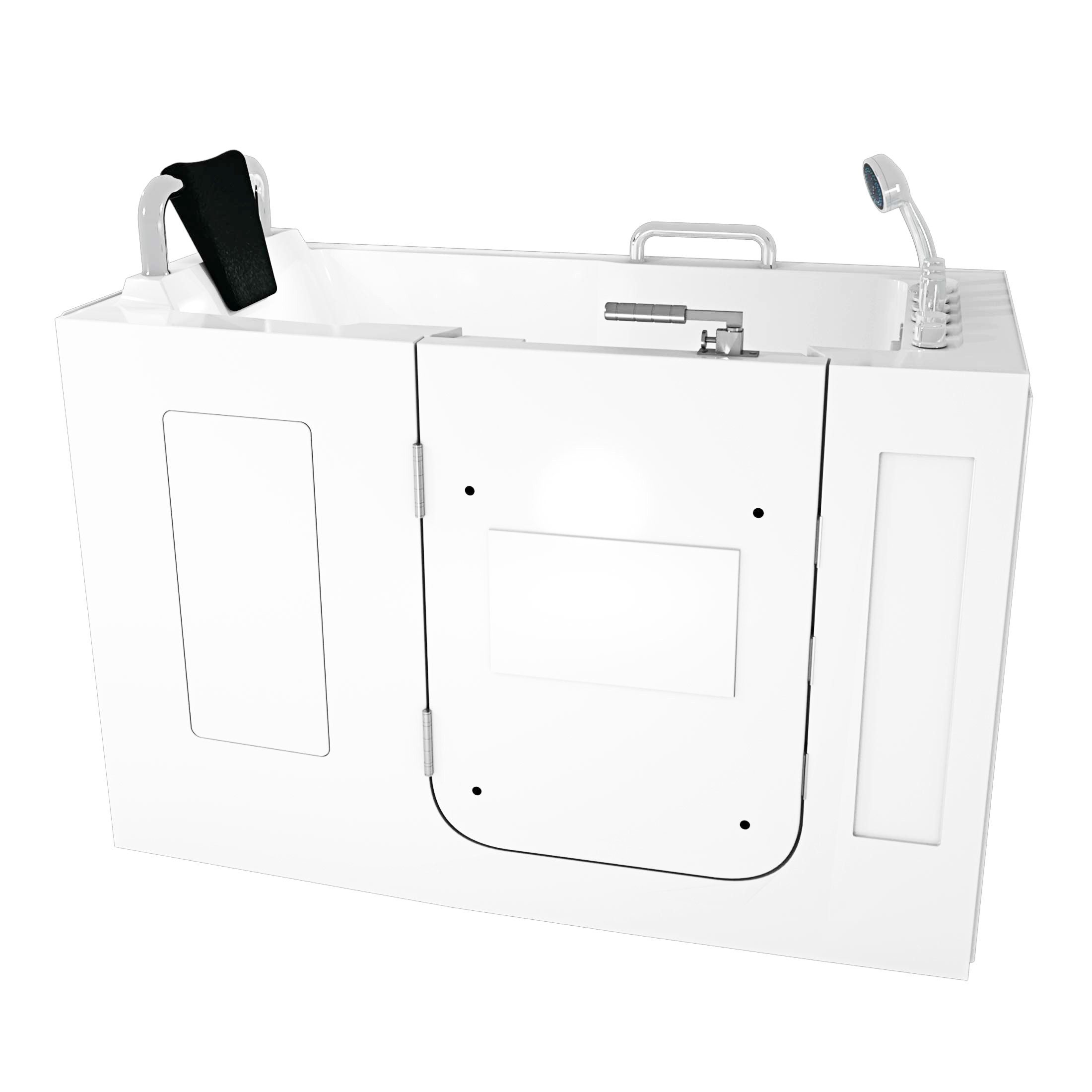 AcquaVapore Whirlpool-Badewanne Sitzwanne Whirlpool Wanne mit Tür S07WP-TH-A-L 140x76cm, (1-tlg), mit Ablaufgarnitur