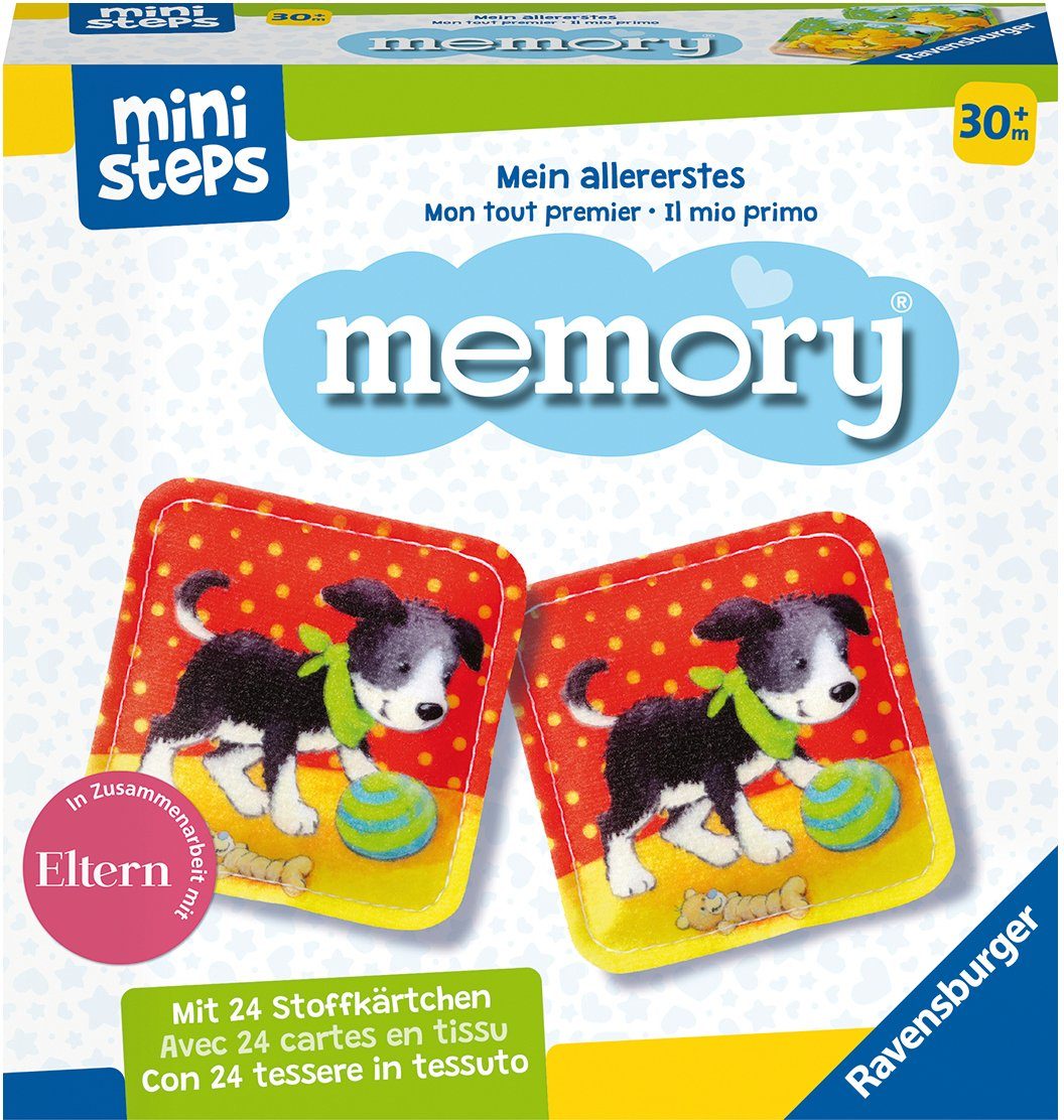 Image of Ravensburger ministeps 4176 Mein allererstes memory - Das klassische Gedächtnisspiel mit 24 Stoff-Karten und süßen Tierkindern Spielzeug ab 25 Jahre