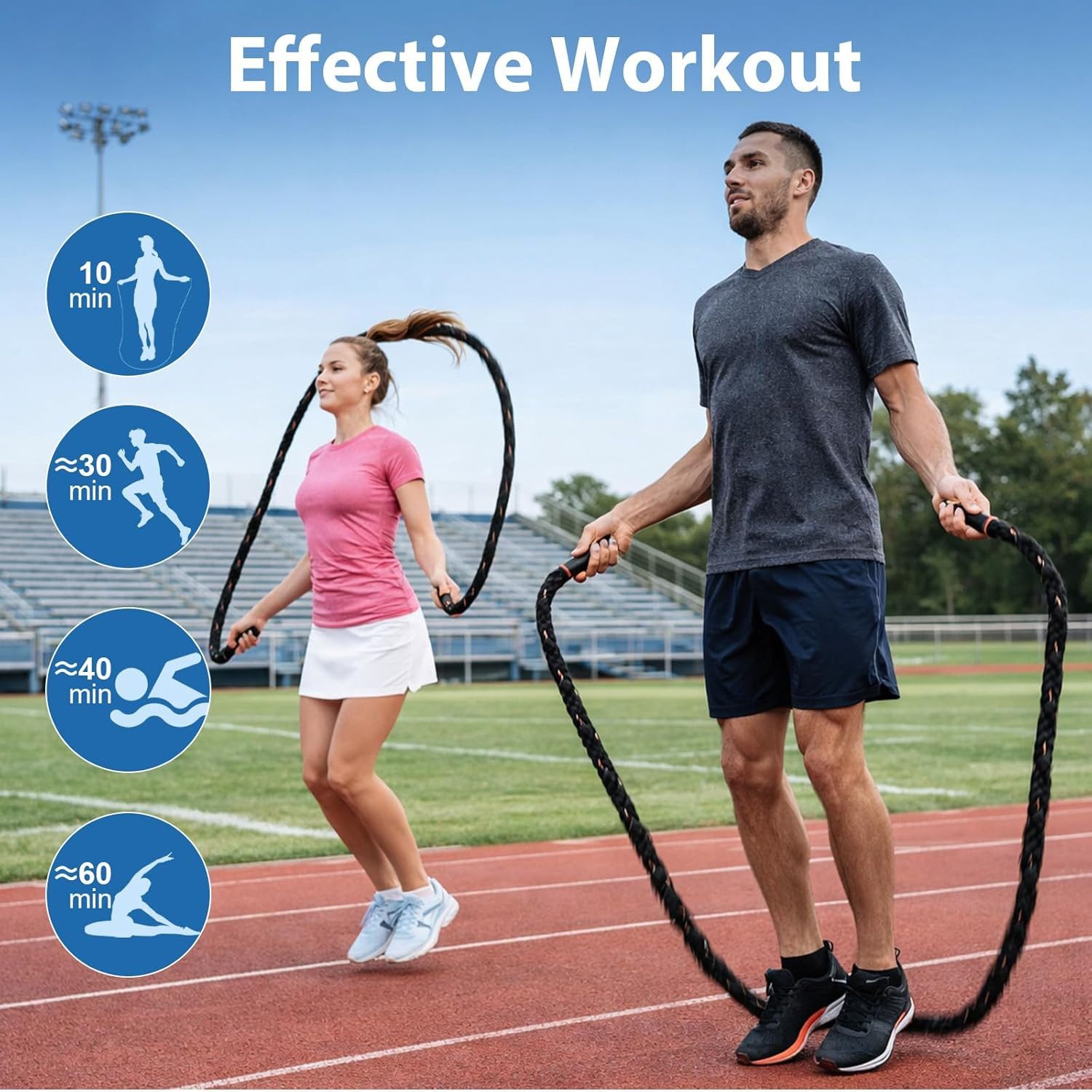 Youyijia Springseil Springseil für Fitness – Schweres Springseil