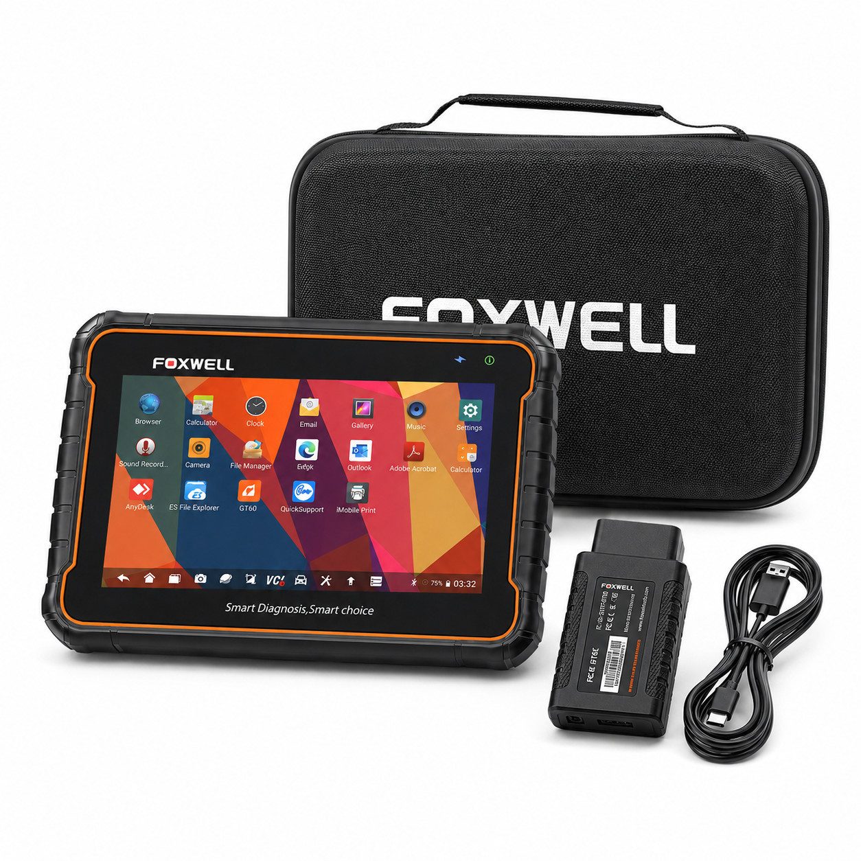 FOXWELL OBD2-Diagnosegerät OBD2 Diagnosegerät – All System Scanner mit Active Test & WLAN, DPF, Komplett-Set, Komplett-Set, Profi OBD2-Diagnosegerät, DPF-Reset, mit Case