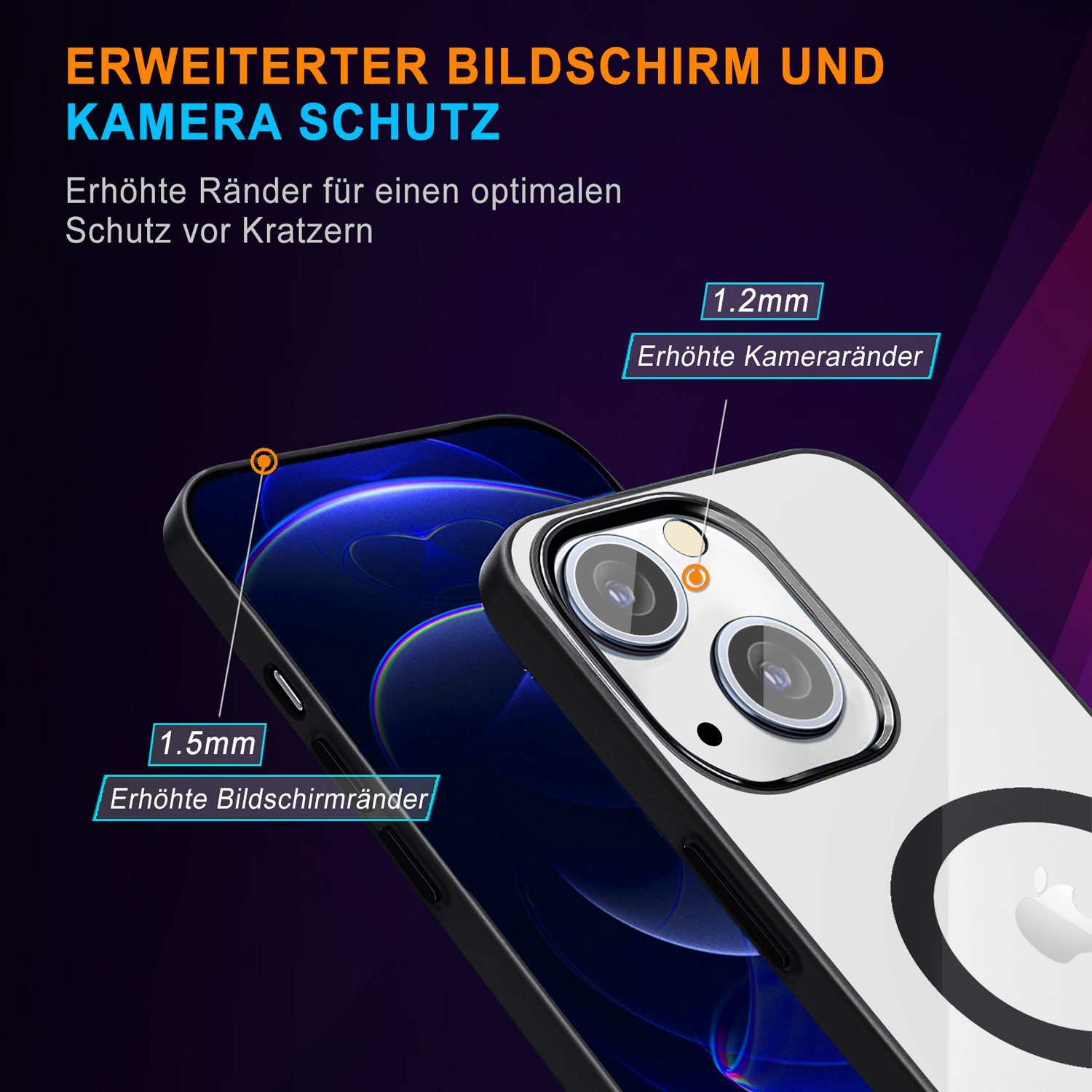 Frentree Handyhülle für alle iPhone Modelle 11/12/13/14, Premium Schutzhülle mit MagSafe, Schnelles Laden mit 15W, Anti-Vergilbung Case, Magnetische Handy Schutzhülle