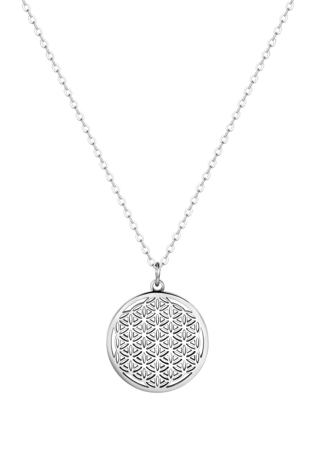 Kette mit Anhänger Blume des Lebens Damen 18K Gold Roségold