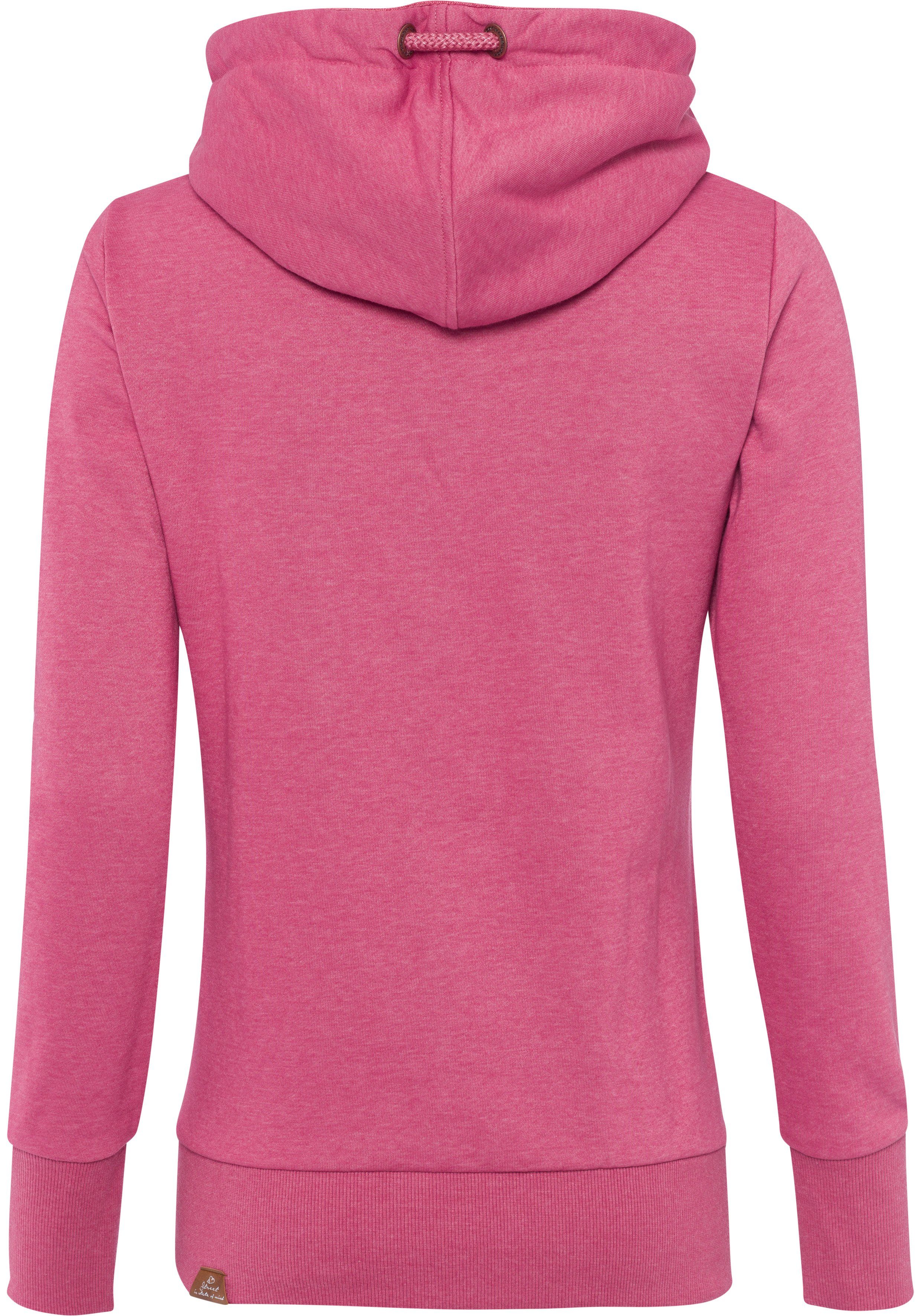 Sweater Schalkragen asymmetrischem BOLD mit rose GRIPY 4041 Ragwear