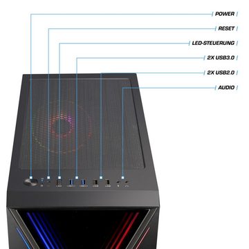 Kiebel Speed V Gaming-PC (AMD Ryzen 5 AMD Ryzen 5 5500, RTX 3060, 16 GB RAM, 1000 GB SSD, Luftkühlung, ARGB-Beleuchtung, WLAN)