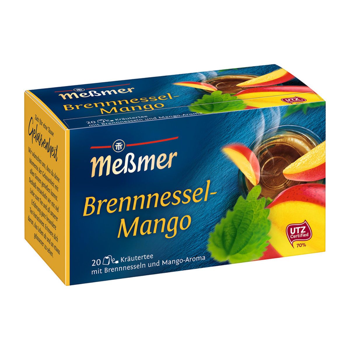 Meßmer Tee, Meßmer Brennnessel Mango Kräutertee fruchtig mild süßlich 35g