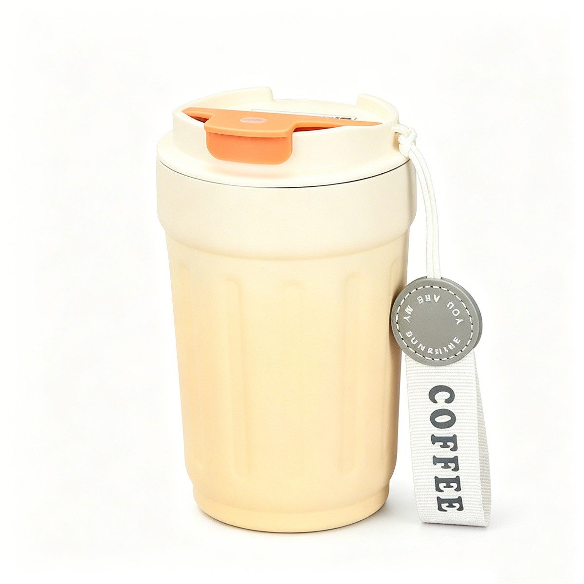 Diwzbyn Thermobecher Isolierte Kaffeebecher to go Isolierbecher Thermobecher, Reisebecher mit Keramikbeschichtung,Erscheinungsbild mit Farbverlauf