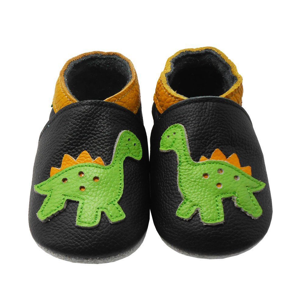 Sayoyo Weiche 100% Leder Lauflernschuhe Hausschuhe Lederpuschen Dinosaurier Lauflernschuh