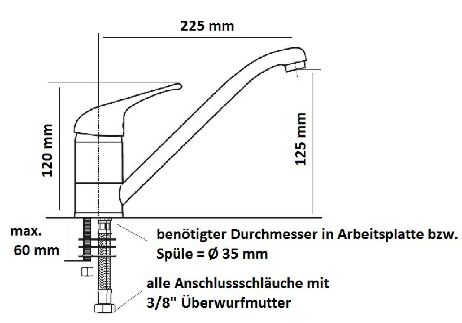 tecuro Küchenarmatur Einhebel Spültischarmatur Küchenarmatur, NIEDERDRUCK günstig online kaufen